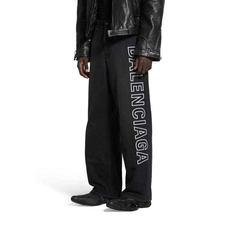 Outline Baggy Pants in Black 5