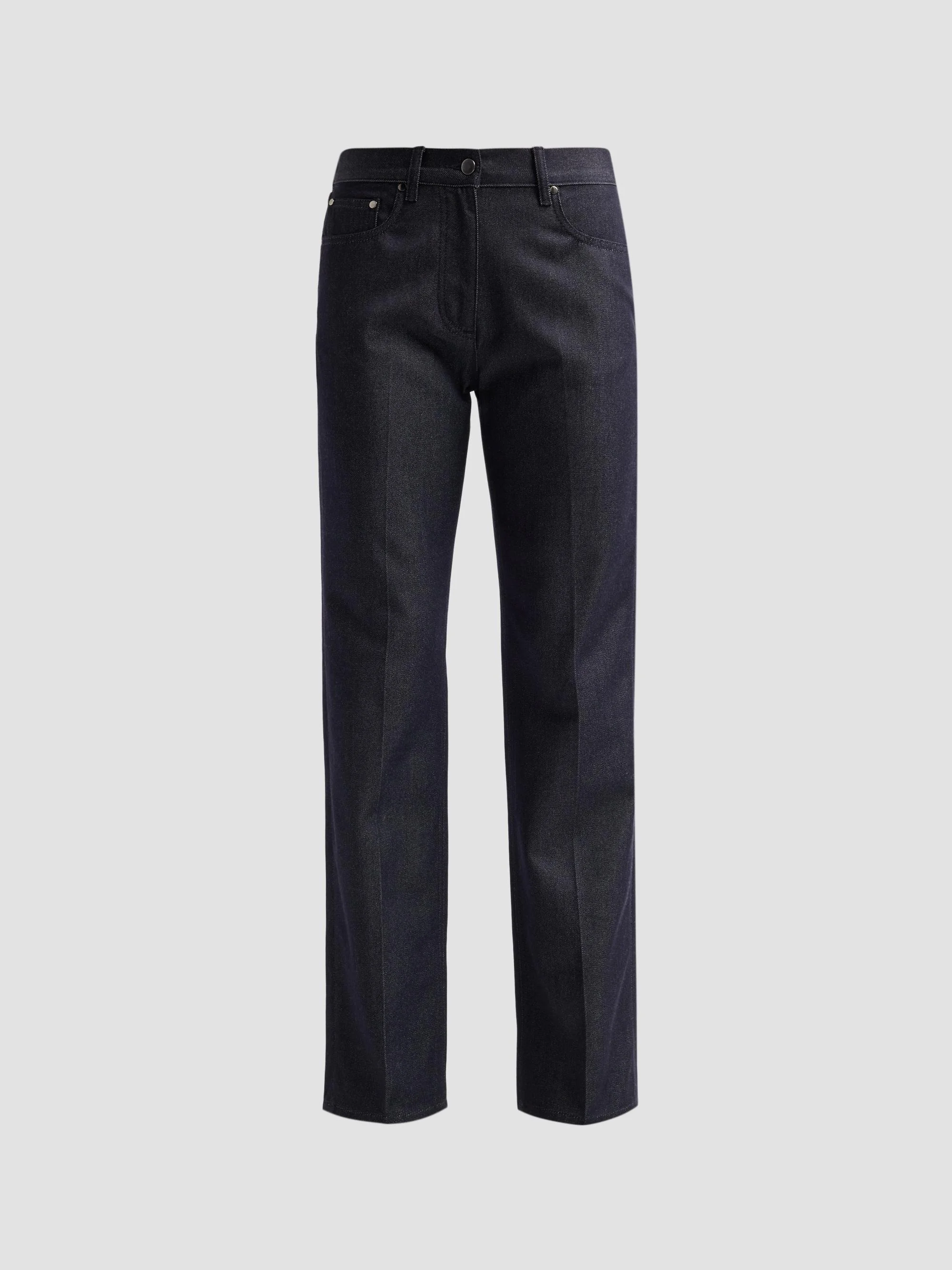 Women's Stovepipe Wool-Cotton Jeans - Midnight - 1