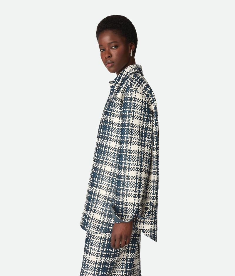 Bottega Veneta Mini Intreccio Leather Shirt outlook