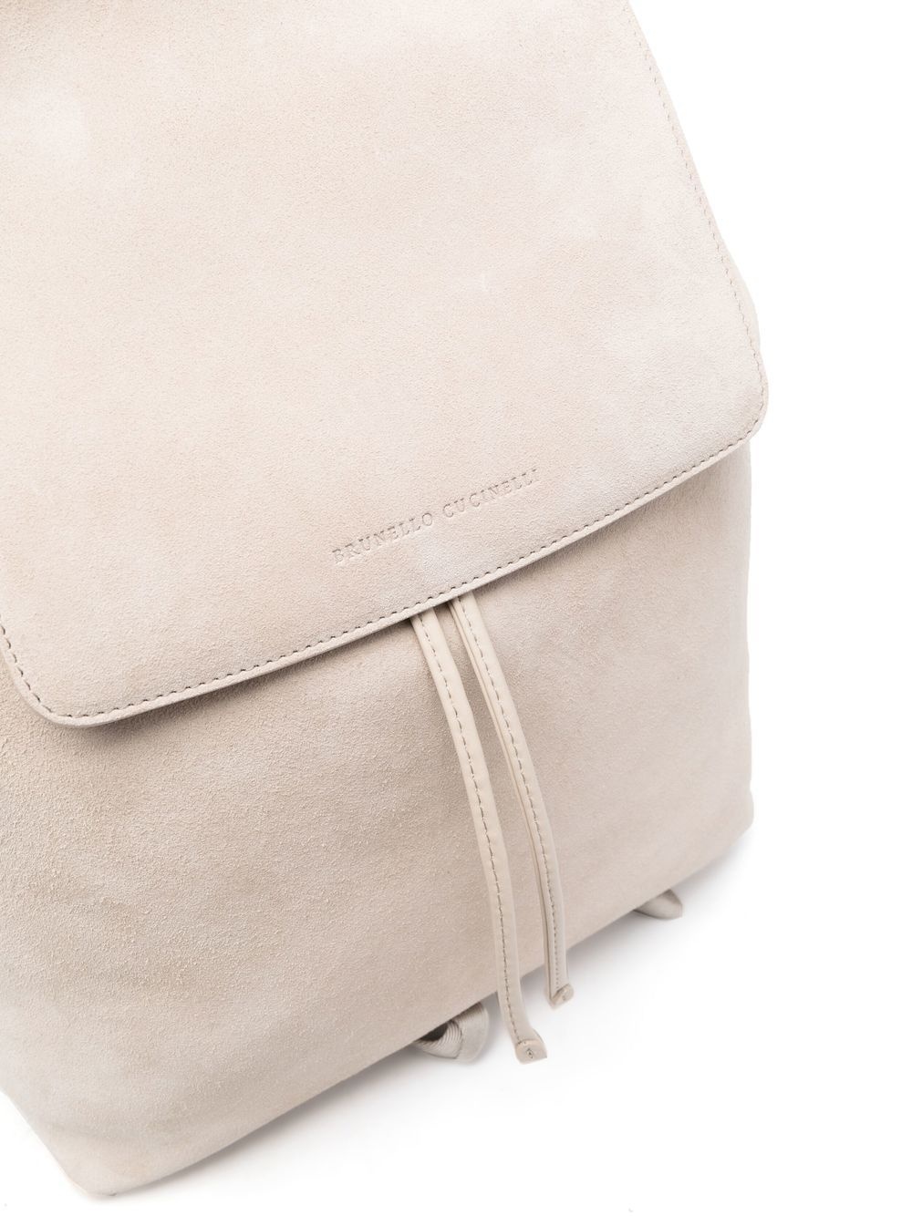 embossed-logo leather backpack - 4