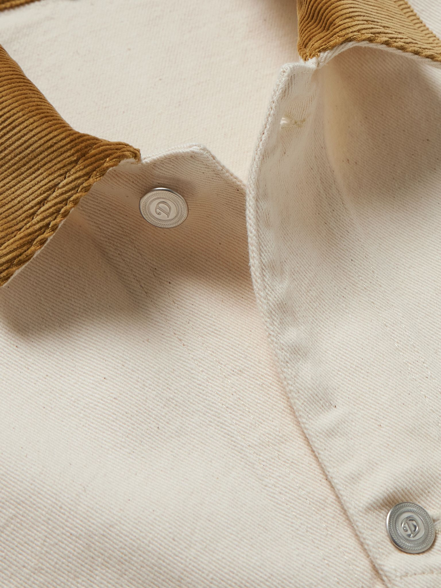 Corduroy-Trimmed Cotton-Twill Chore Jacket Stone - 5