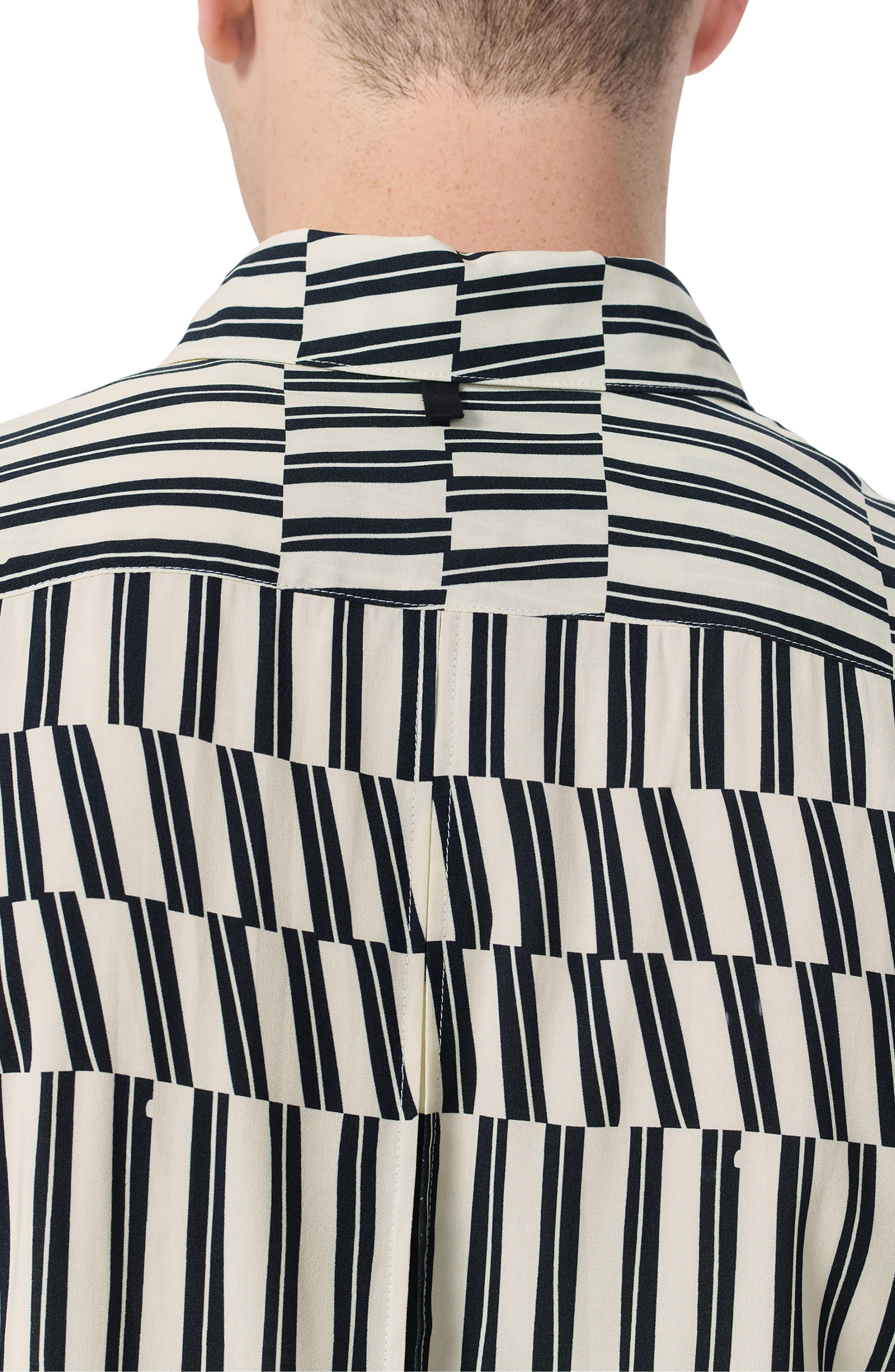 rag & bone Dalton Print Short Sleeve Button-Up Shirt in Blue/White Joff Print at Nordstrom - 5