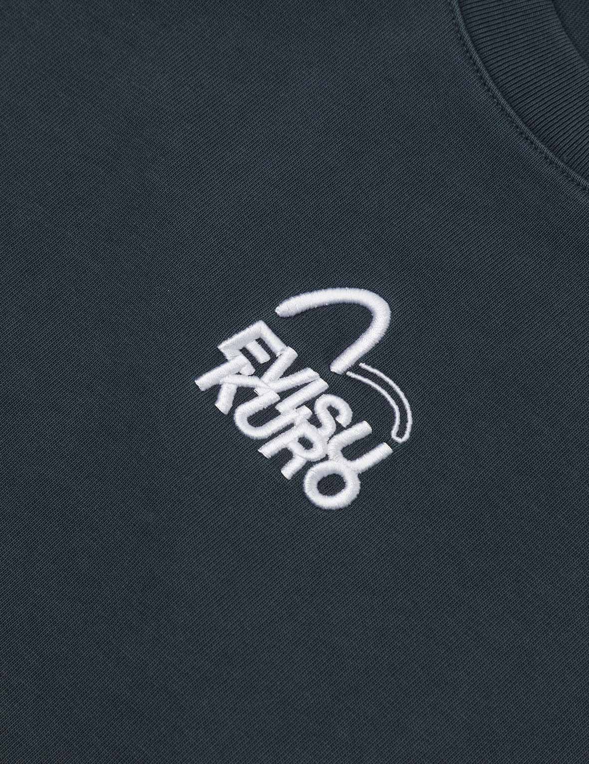 Seagull and Logo Embroidery Oversized Garment Dye T-Shirt - 5