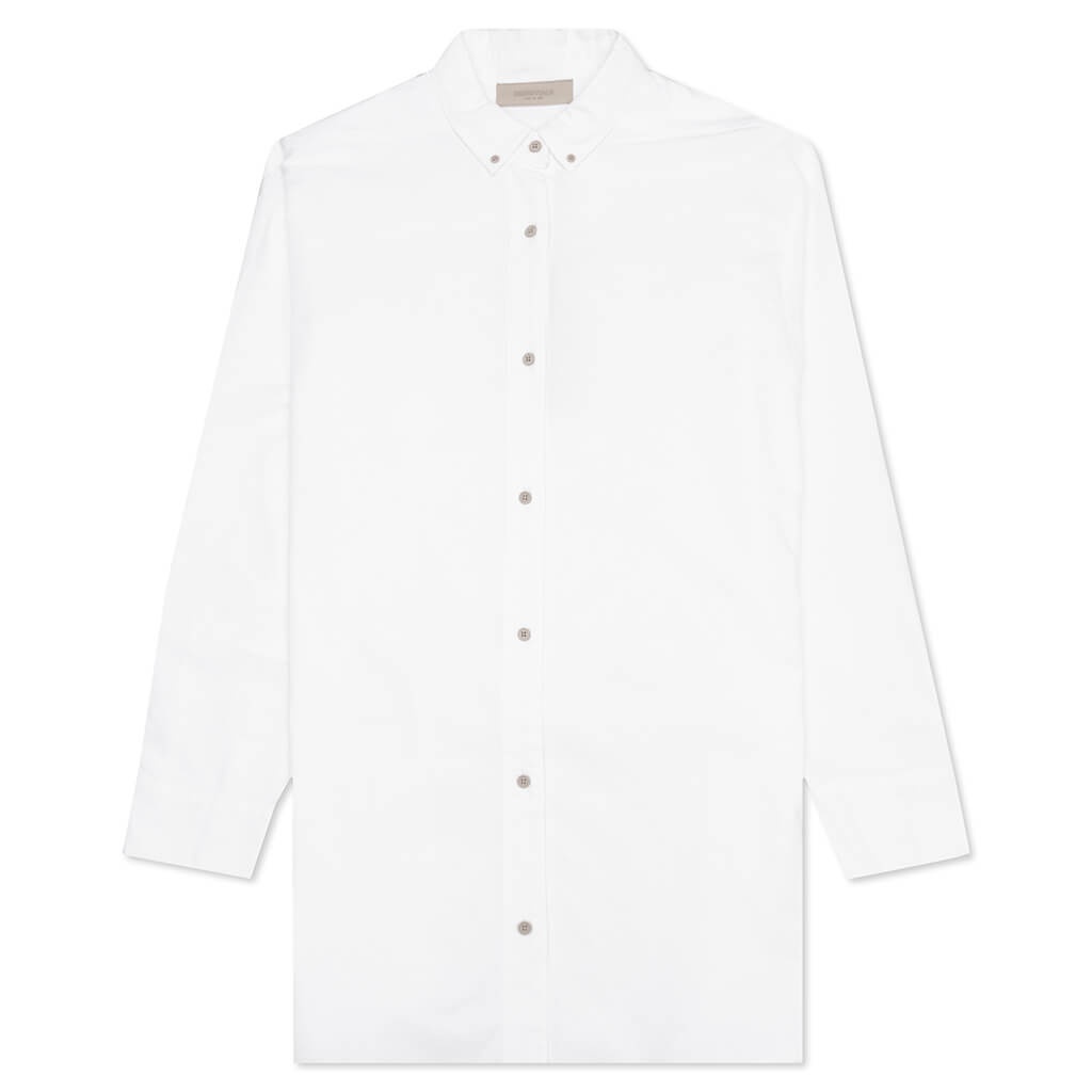 ESSENTIALS WOMEN'S OVERSIZED OXFORD - WHITE - 1
