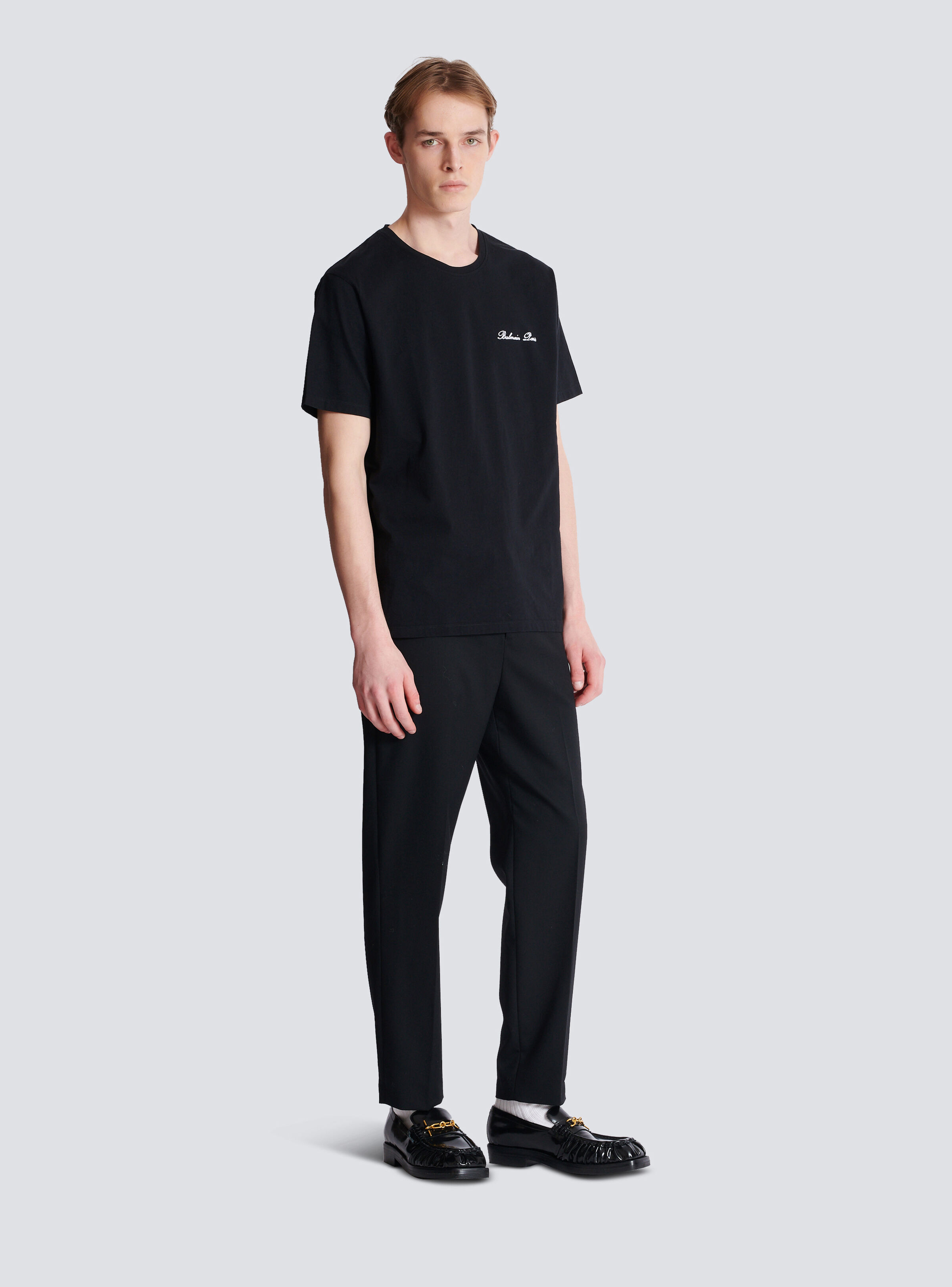 Embroidered Balmain Signature T-shirt - 3