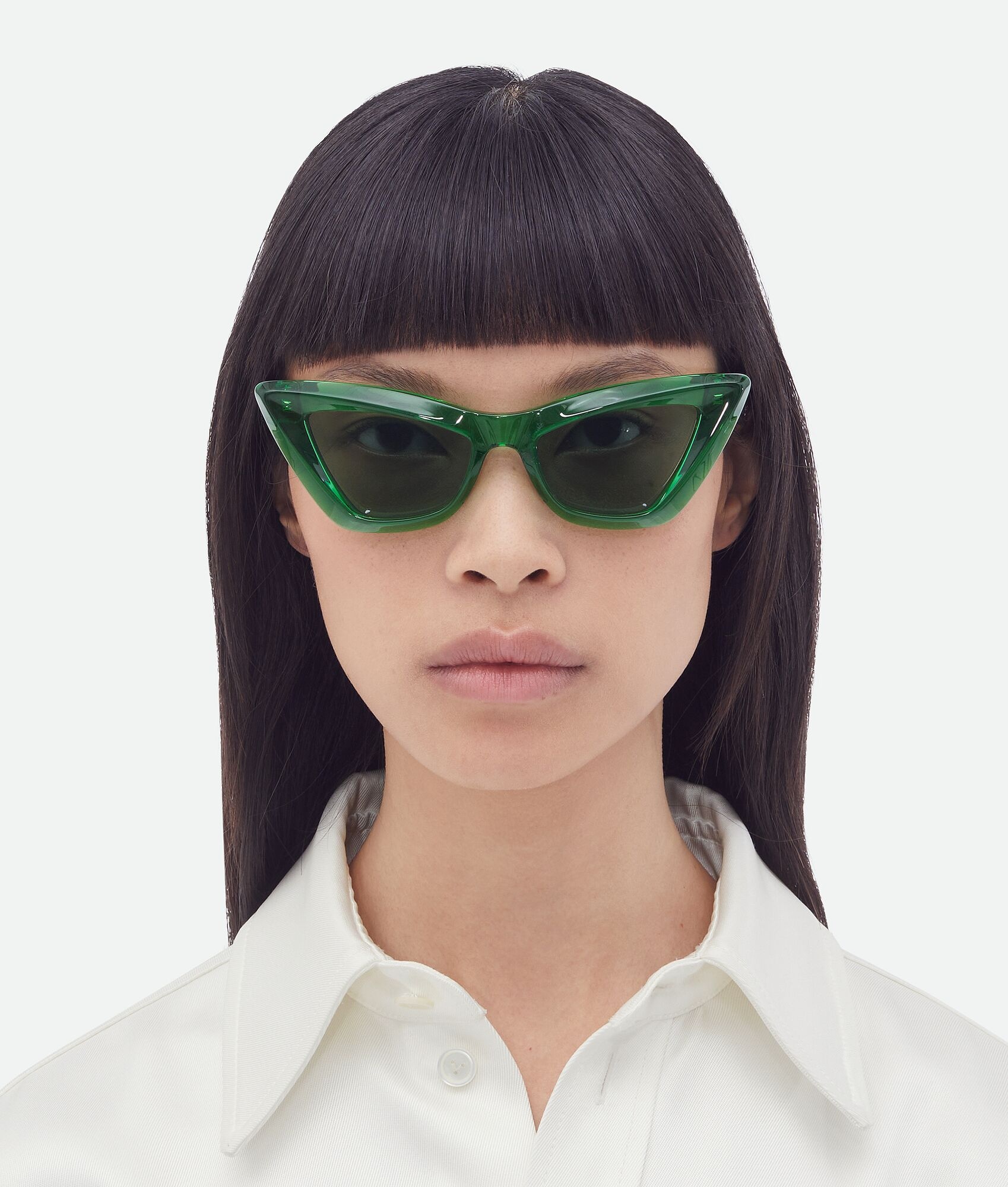 サングラス BOTTEGA VENETA FW22 ANGLE SUNGLASSES (712690 V23302504) Bottega Veneta Angle Cat-Eye Sunglasses | REVERSIBLE