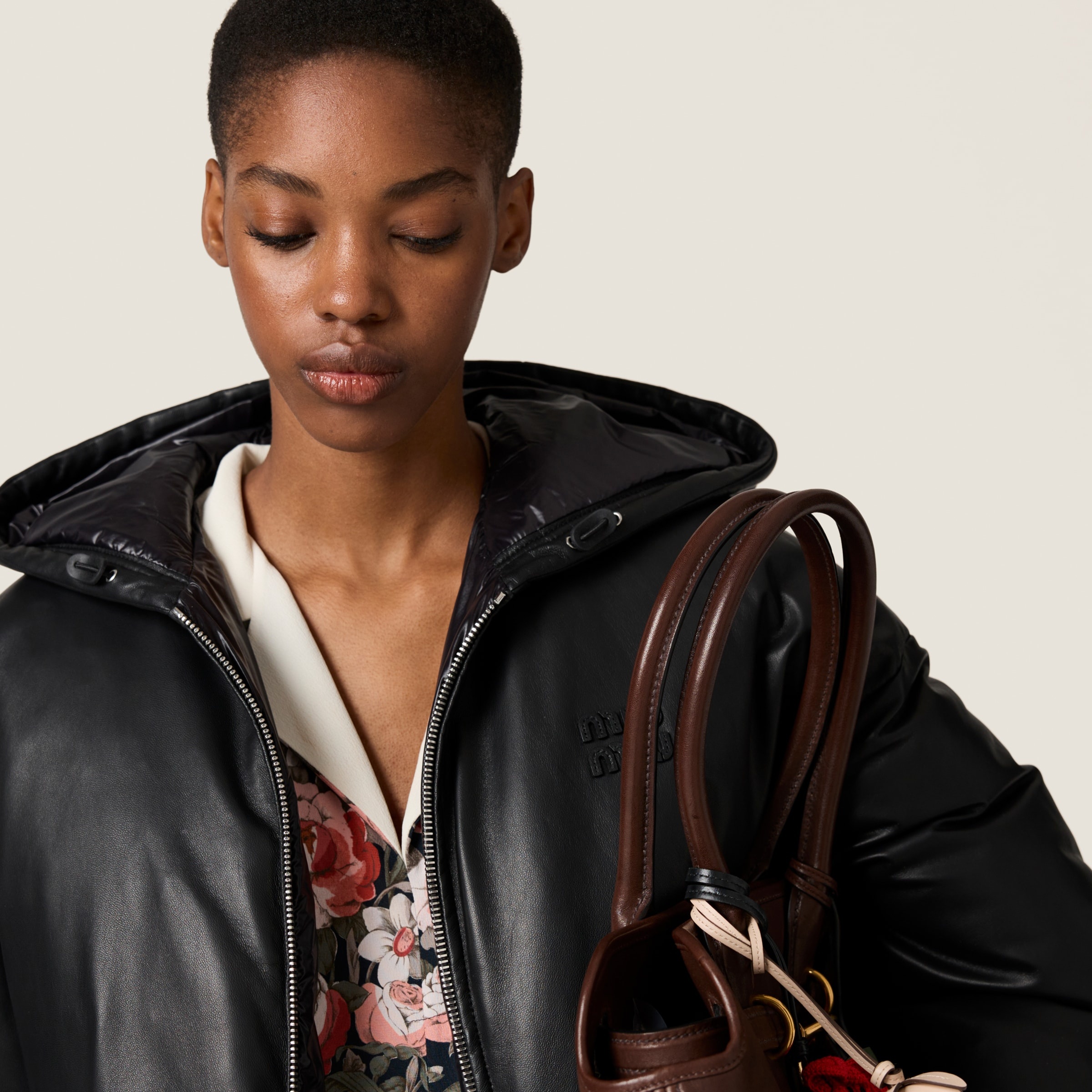 Padded nappa leather jacket - 4