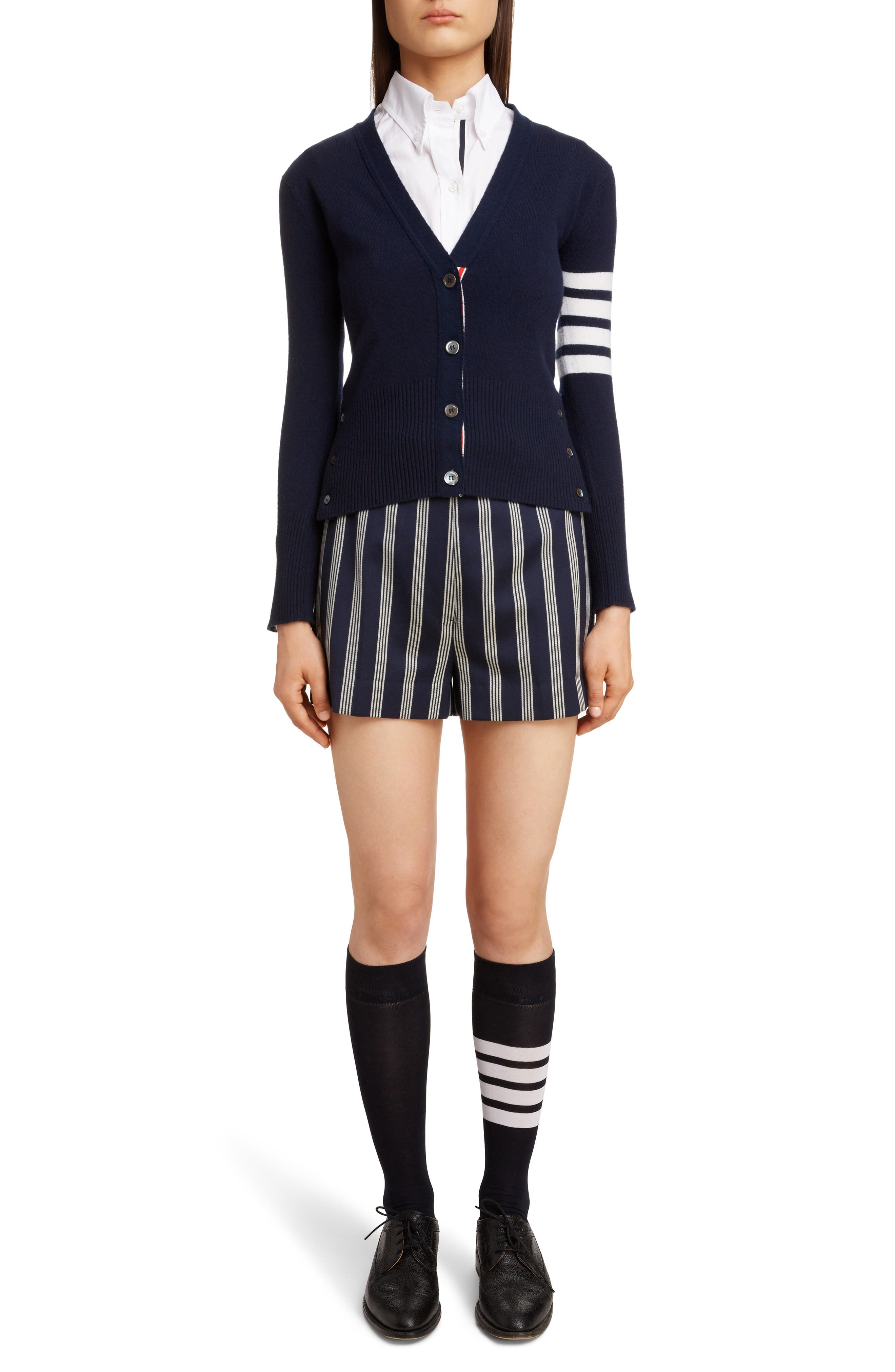 Thom Browne Classic V-Neck Cashmere Cardigan in Navy at Nordstrom - 6