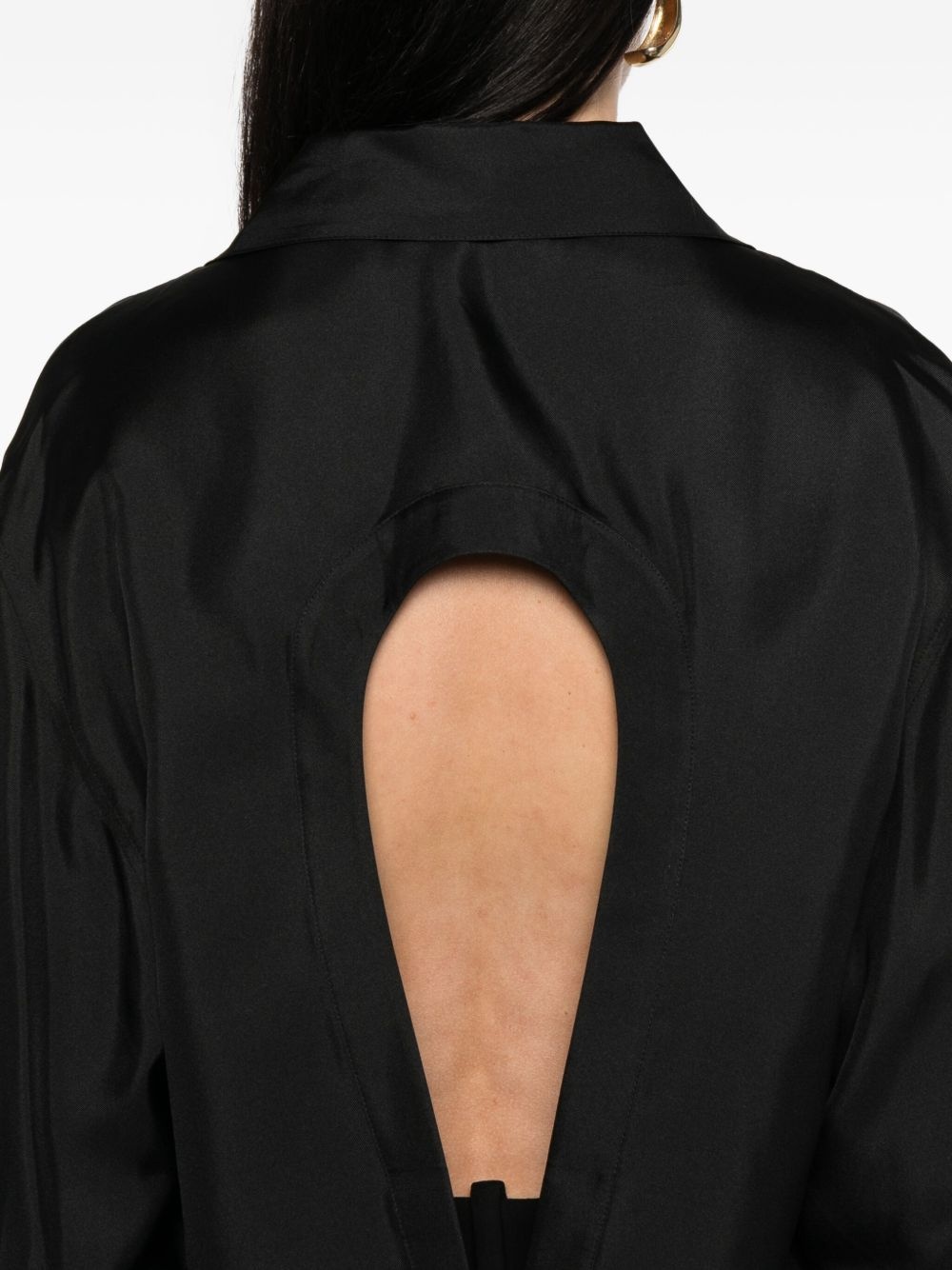 open-back silk shirt - 5