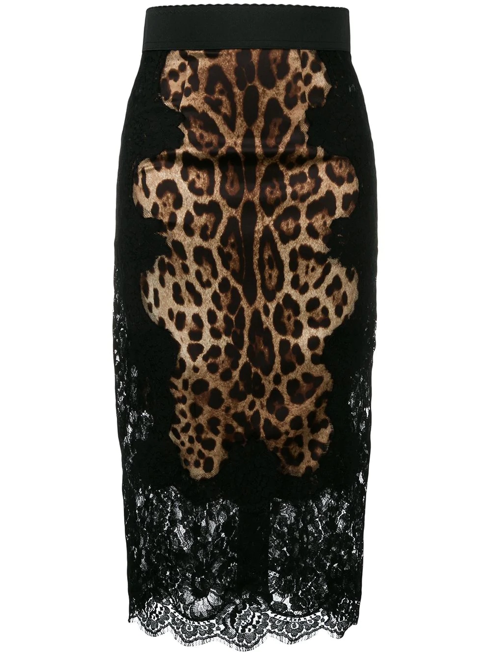 leopard-print pencil skirt - 1