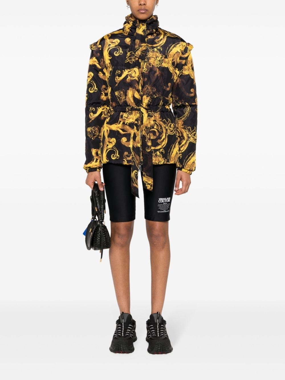 Barocco-print down jacket - 2