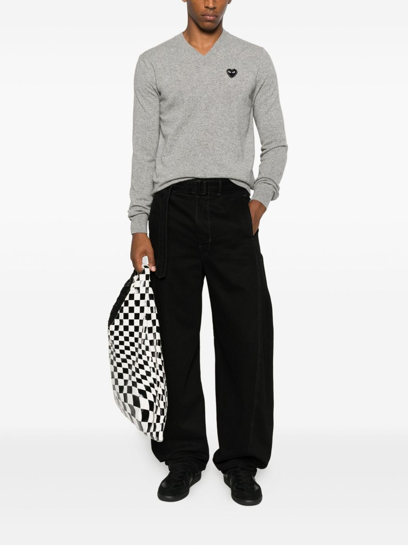 Comme des Garçons PLAY heart-embellished v-neck sweater outlook