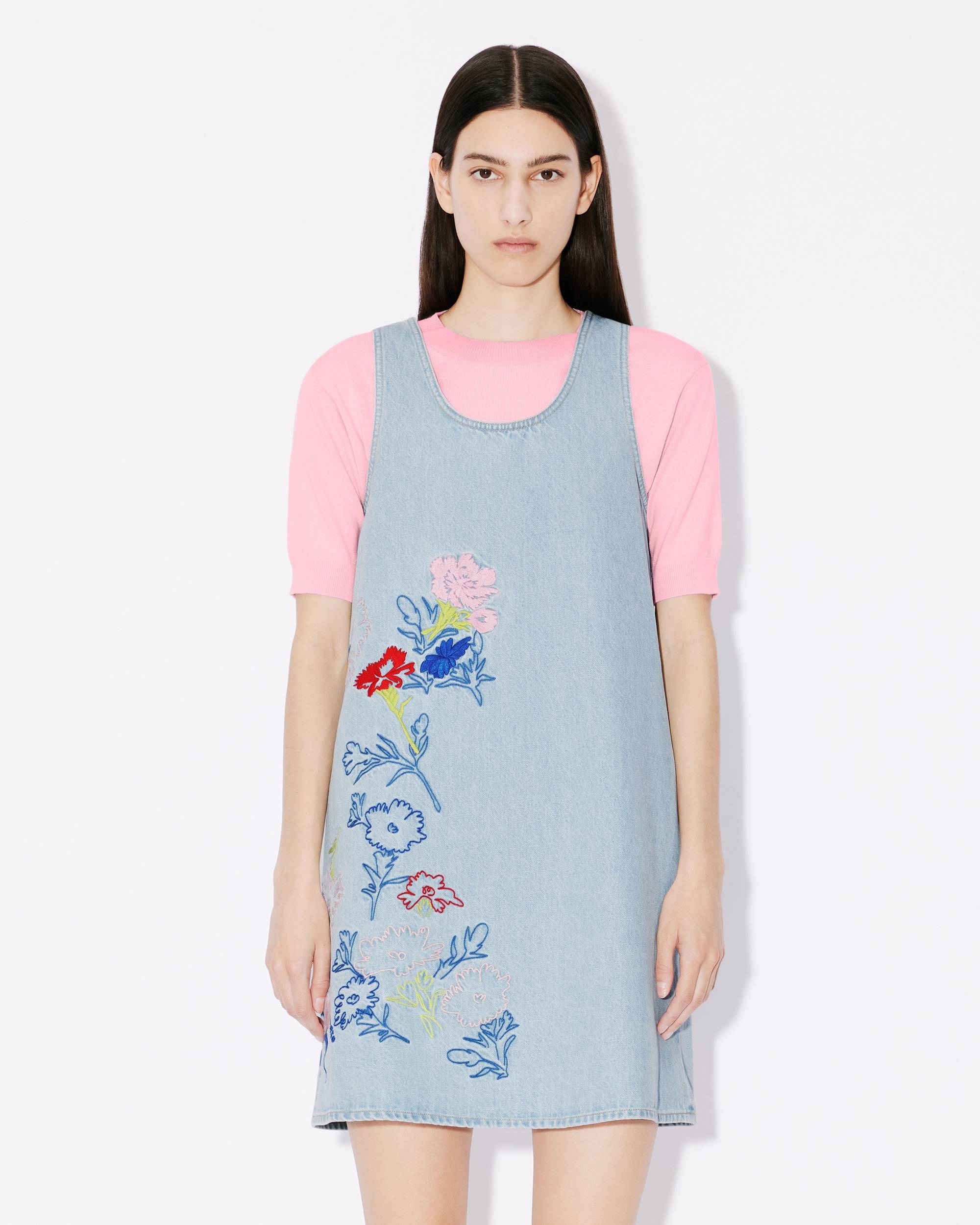 'KENZO Drawn Flowers' sleeveless embroidered dress - 3