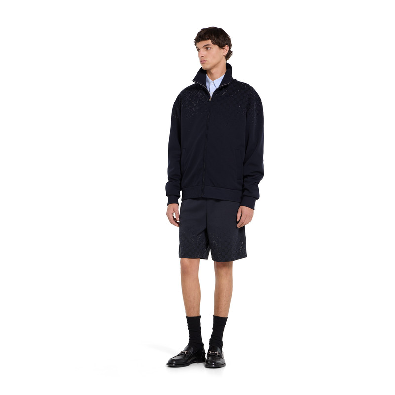 GUCCI Technical jersey shorts with crystals outlook