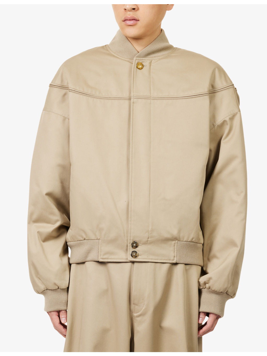 Gas Station Oversized Cotton Blend Bomber Jacket - 3