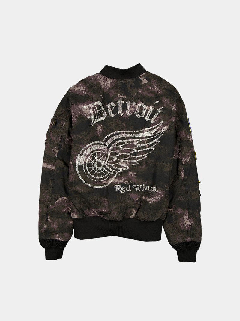 ALPHA INDUSTRIES DETROIT RED WINGS X ALPHA X NEW ERA MA-1 BOMBER JACKET (BLACK CAMO) outlook
