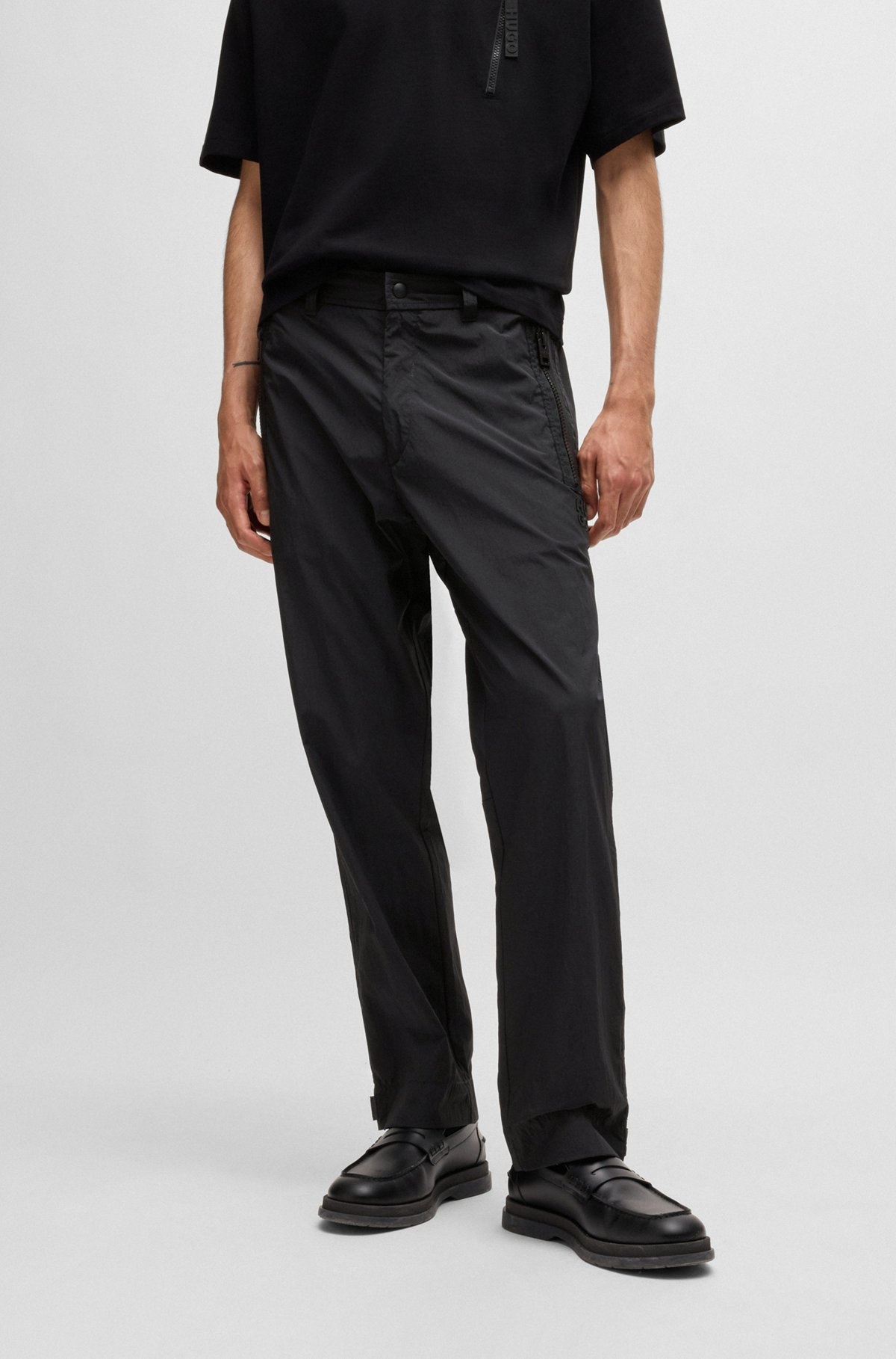 REGULAR-FIT TROUSERS IN WATER-REPELLENT FABRIC - 2