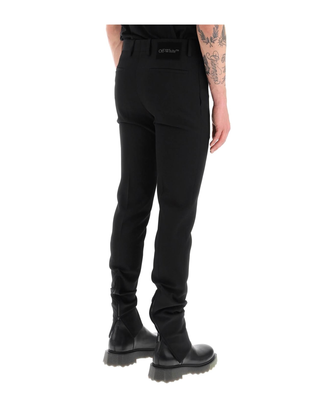 Slim Tailored Pants With Zippered Ankle - 3