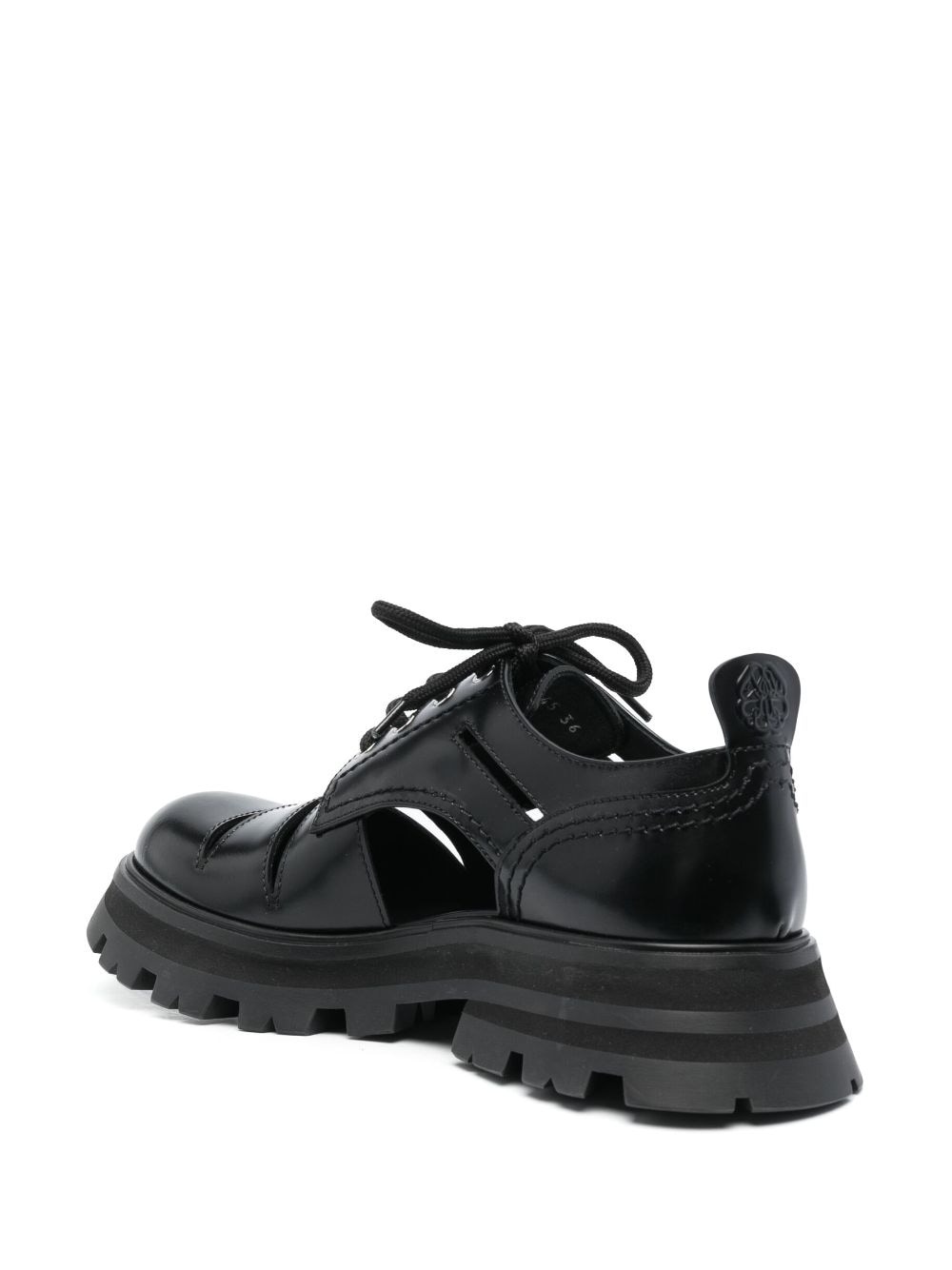 cut-out leather Oxford shoes - 3
