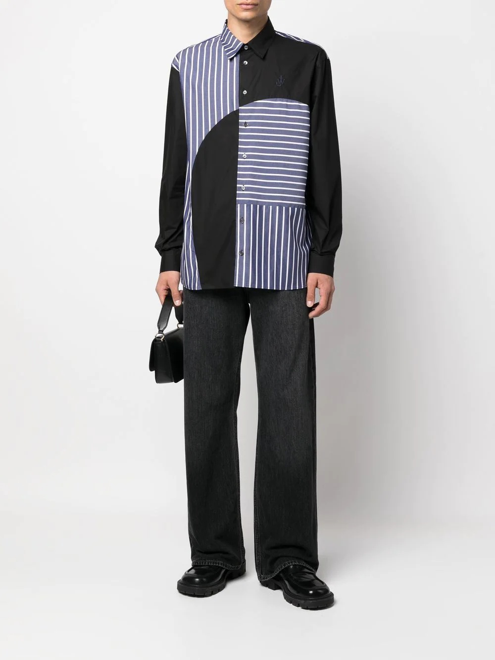 striped patchwork shirt - 2