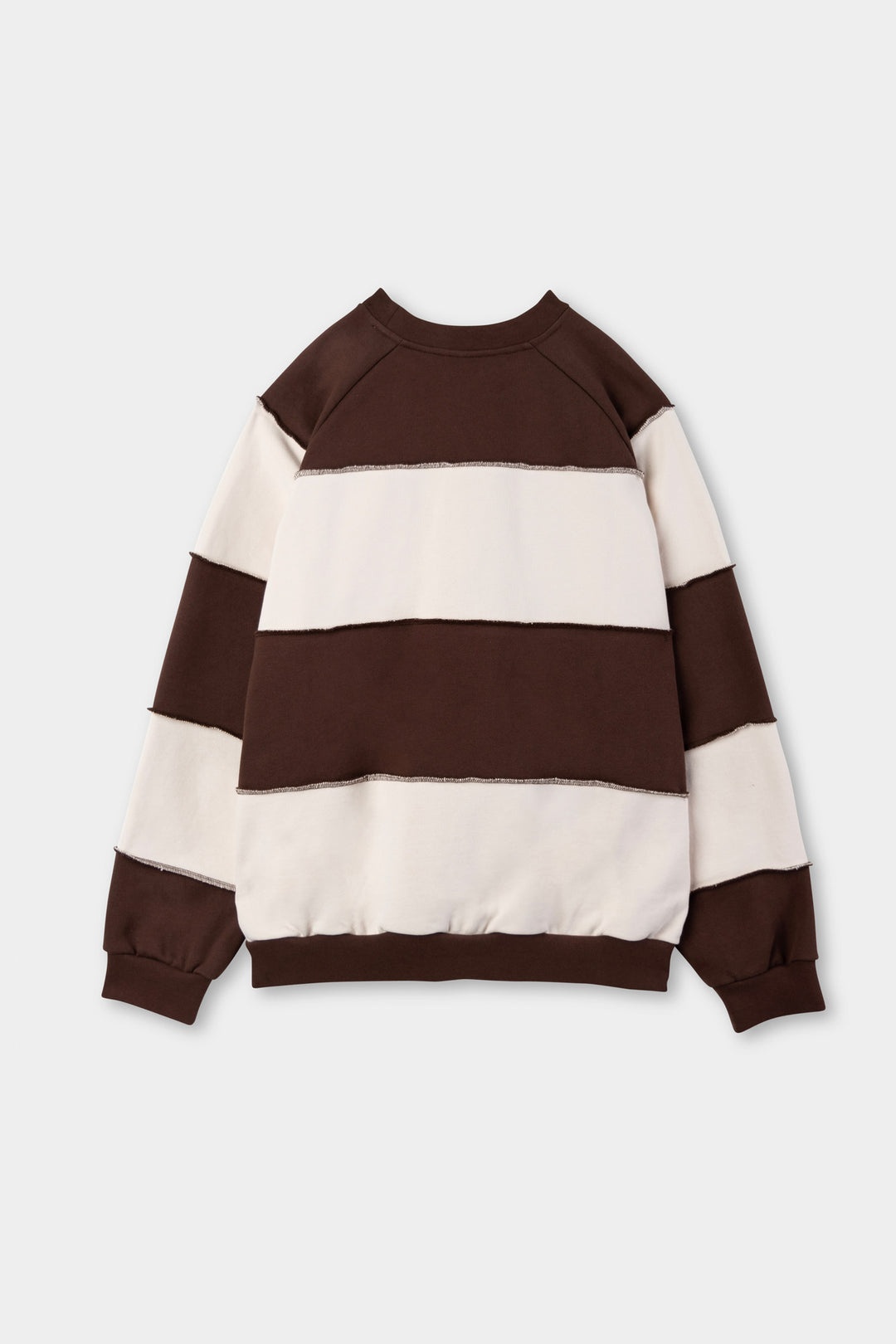 PANEL SWEATSHIRT/ brown & cream stripes - 4