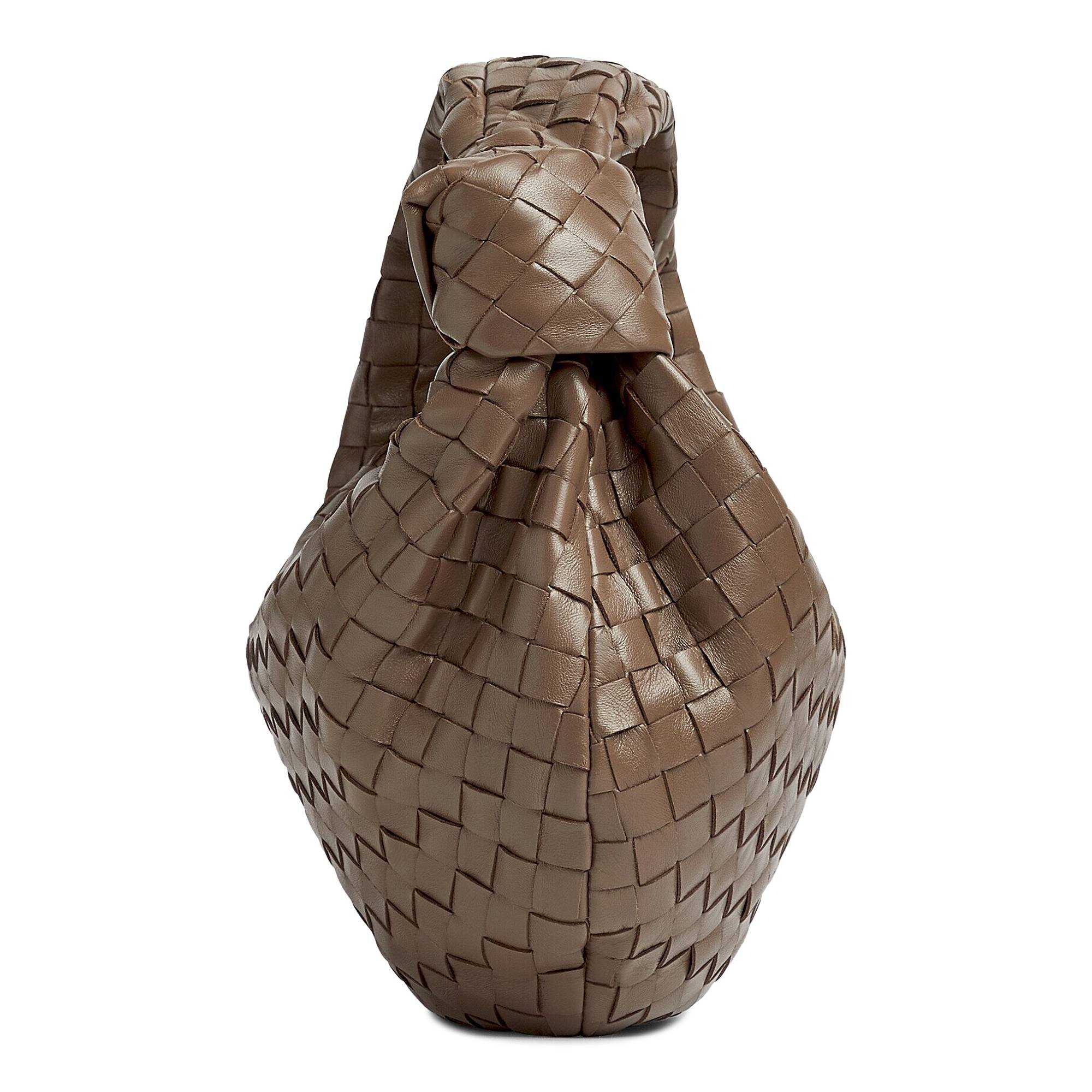 Bottega Veneta Teen Jodie Shoulder Bag - Taupe Suede/Gold