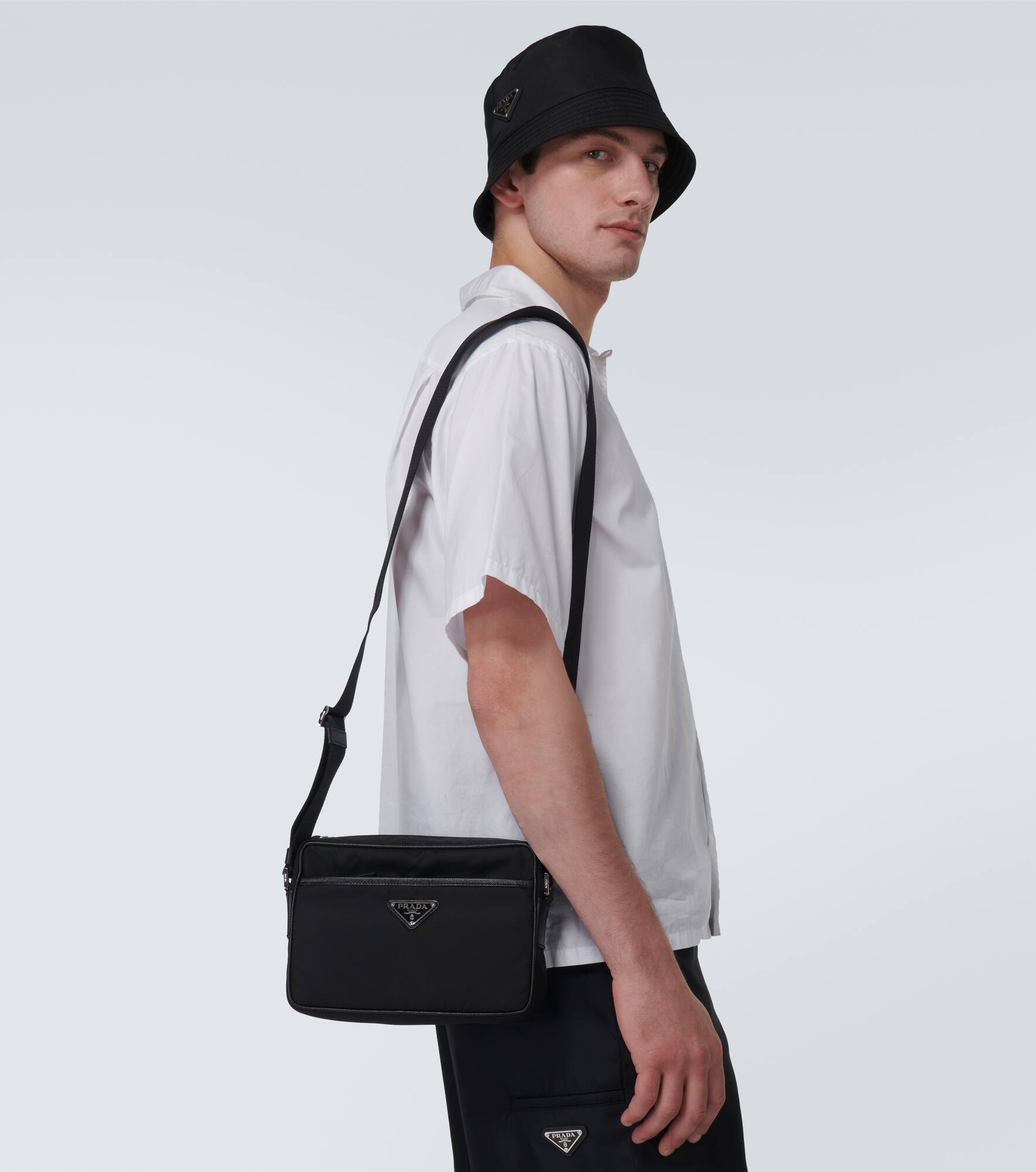 Re-Nylon and leather shoulder bag - 2