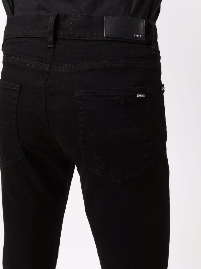 distressed-finish slim-cut jeans - 5