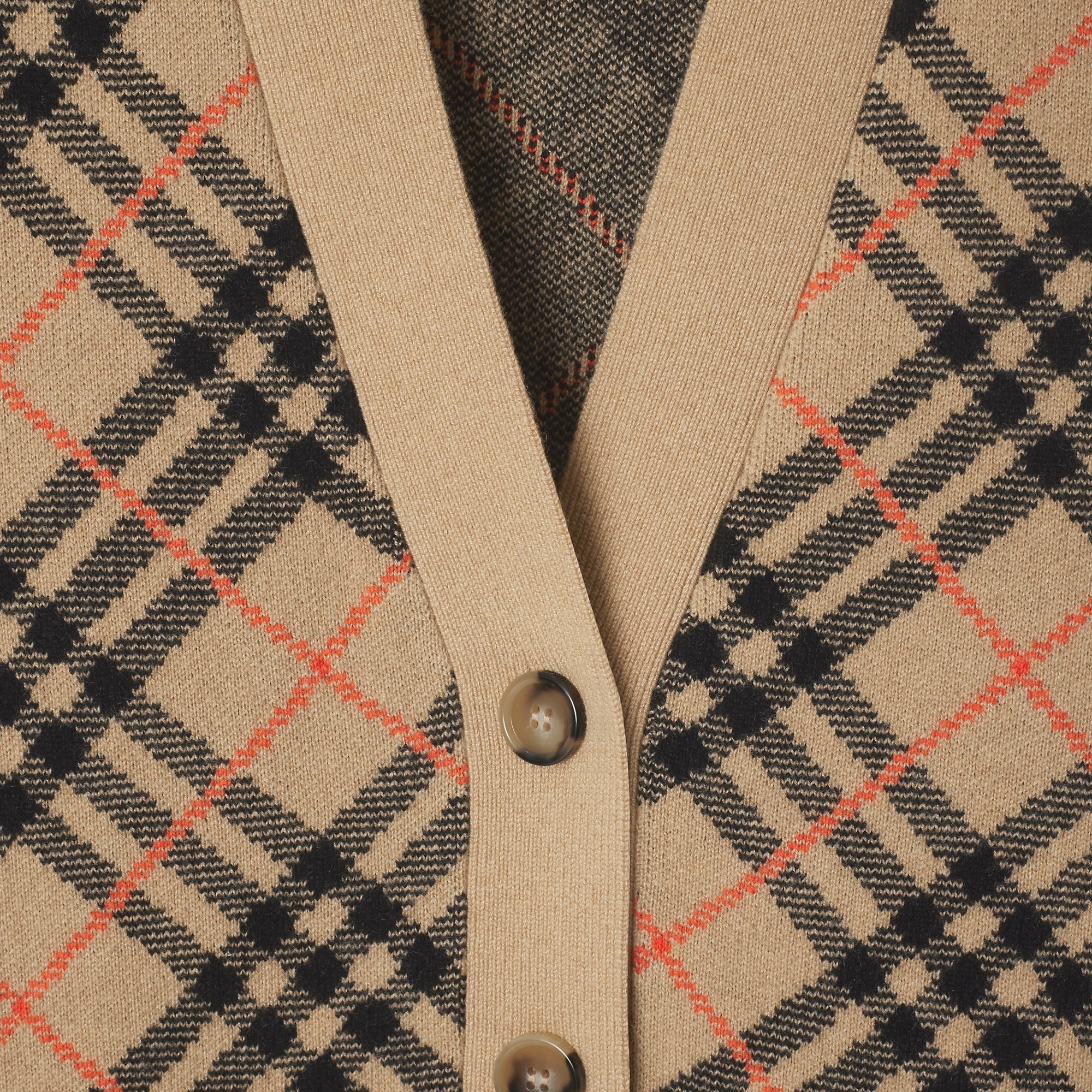 Check Cashmere Cardigan - 5