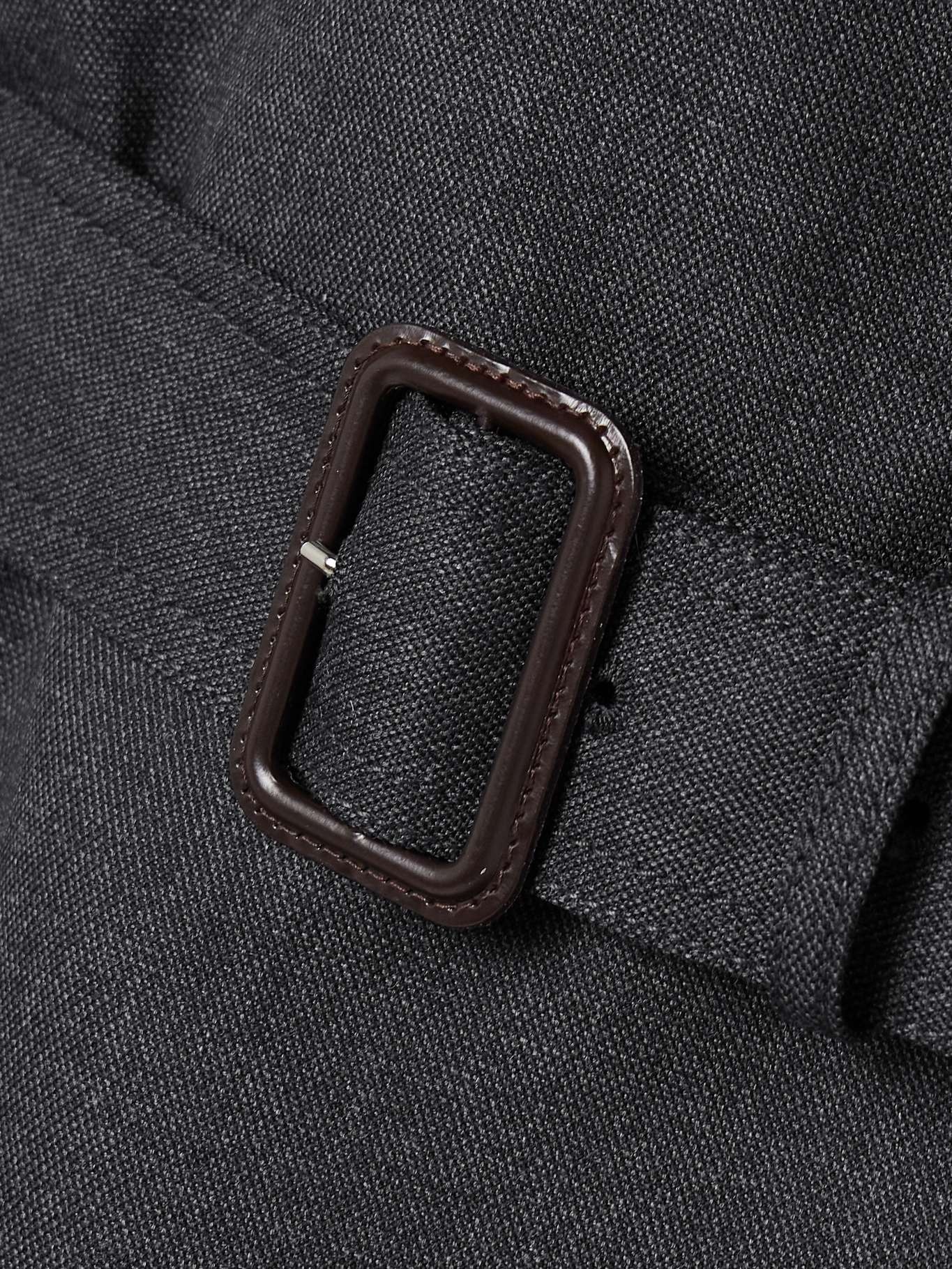 Belted double-breasted woven jacket - 5