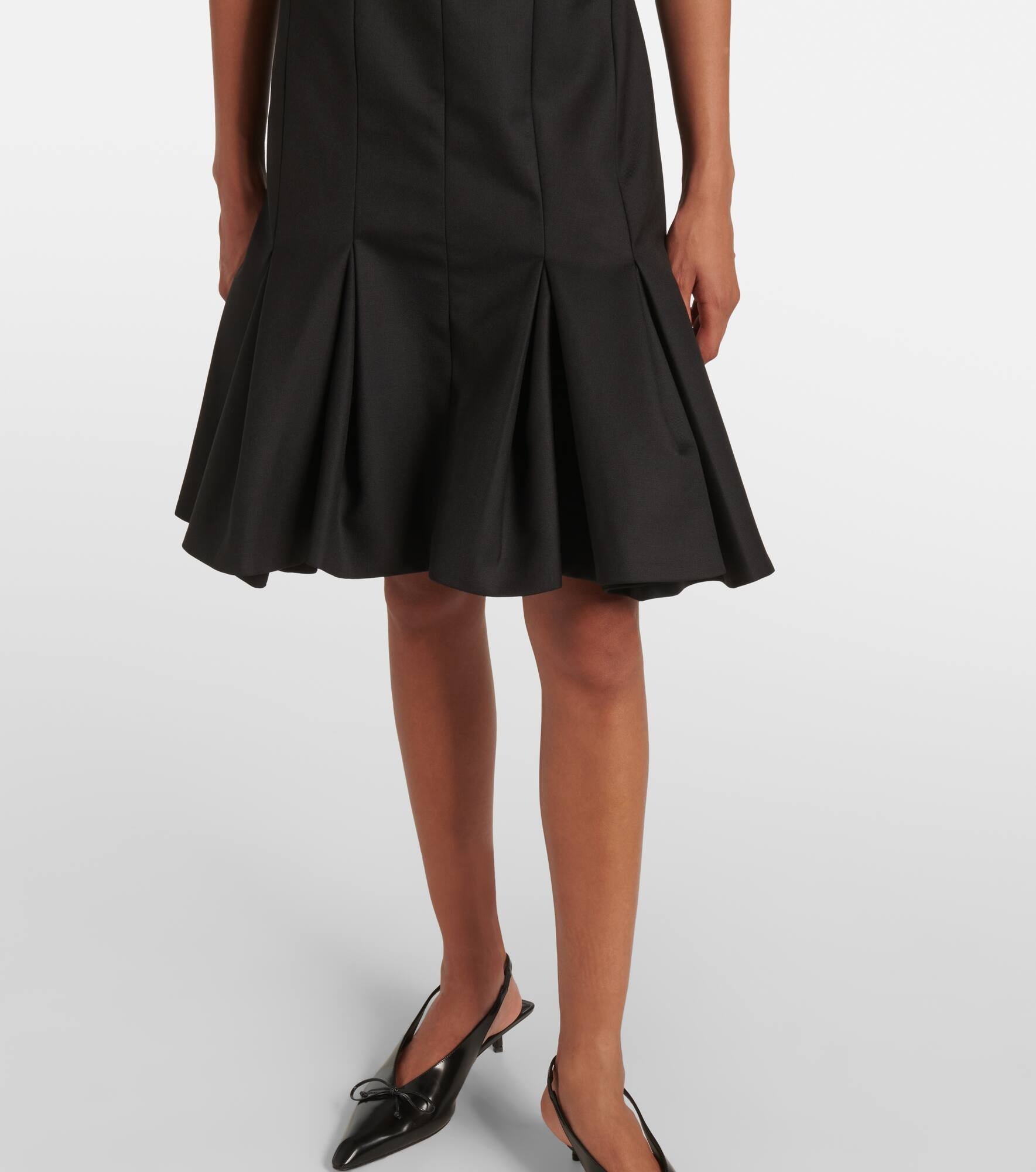 Wool gabardine midi dress - 5