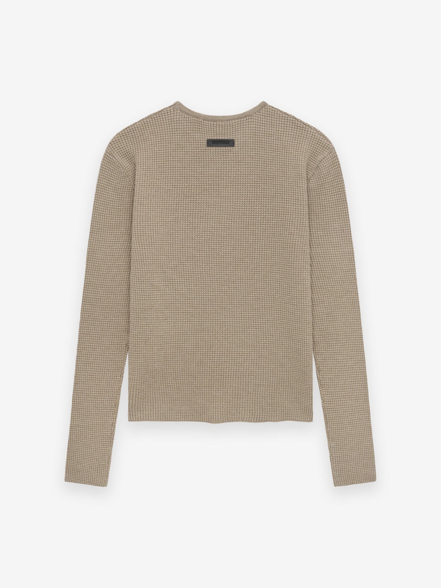 Women's Waffle Fitted Long Sleeve Sweater - 2