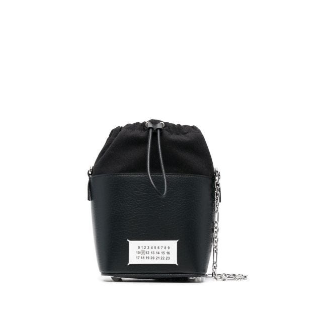 Black 5AC number patch bucket bag - 1