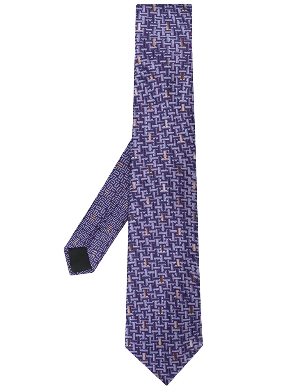 silk labyrinth-print tie - 1