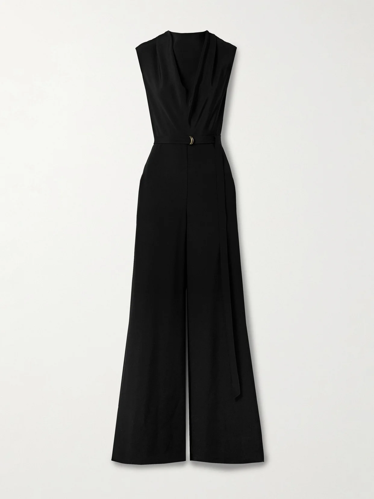 Blythe Belted Draped Silk-crepe Jumpsuit - 1
