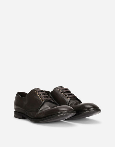 Dolce & Gabbana Vintage-finish calfskin derby shoes outlook