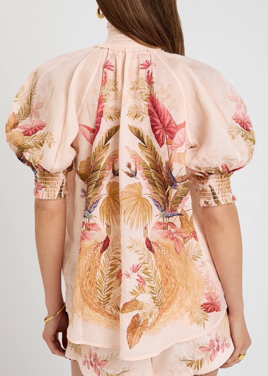 Zimmermann Ascension Billow Floral-printed Ramie Blouse - 3