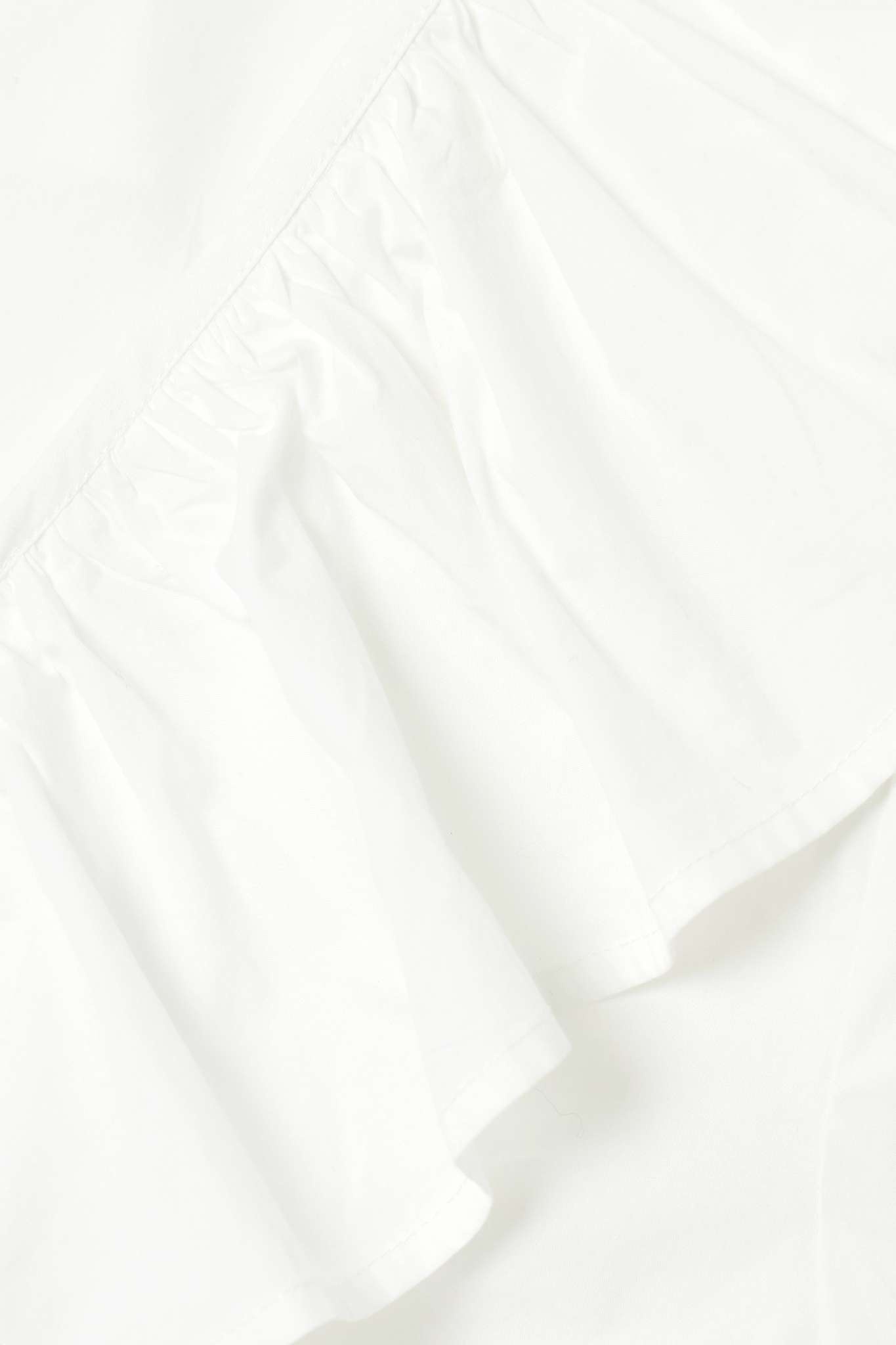 Ruffled lace-up organic cotton-poplin blouse - 5