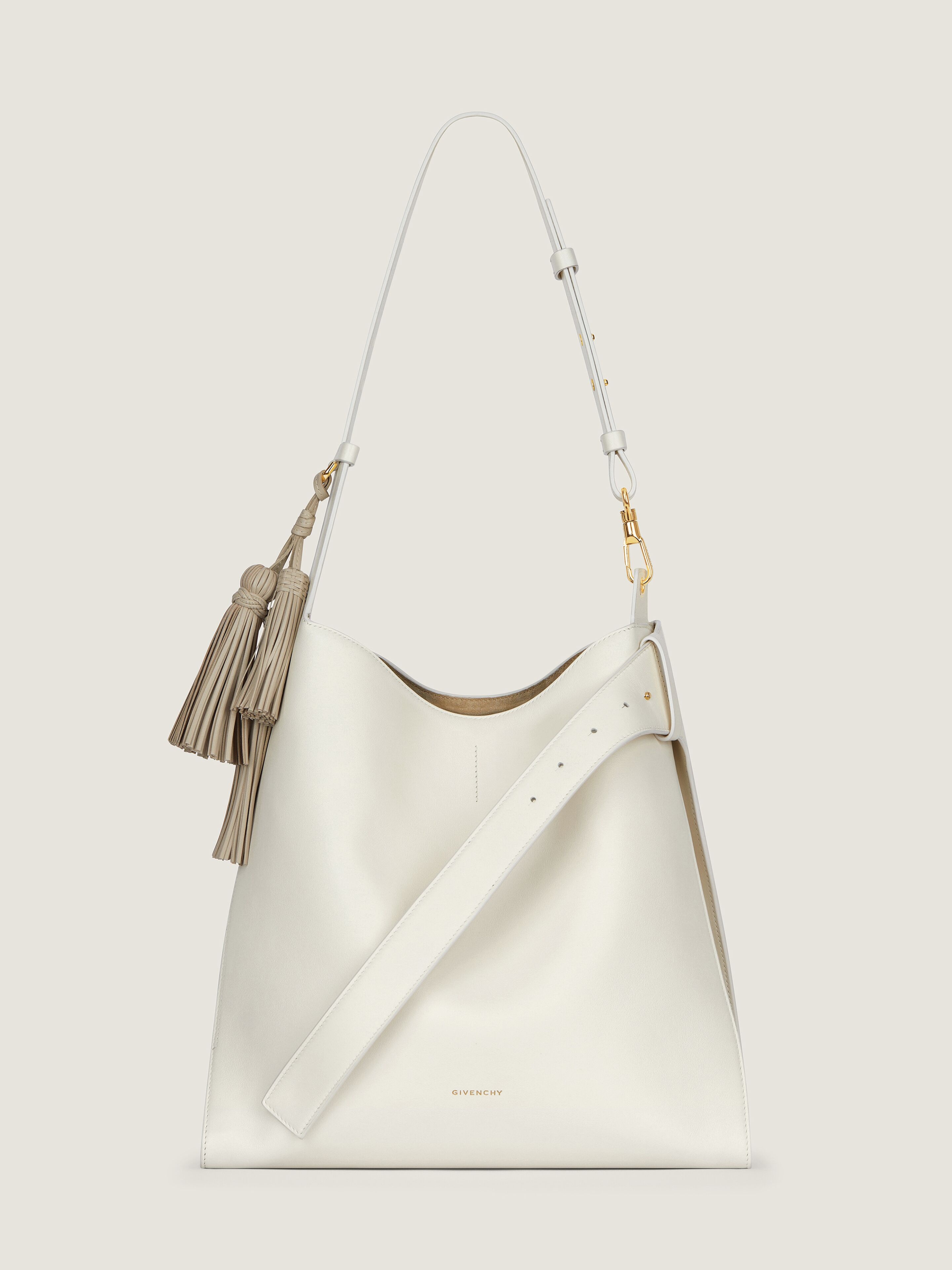 MEDIUM BELTED HOBO BAG IN LEATHER - 1