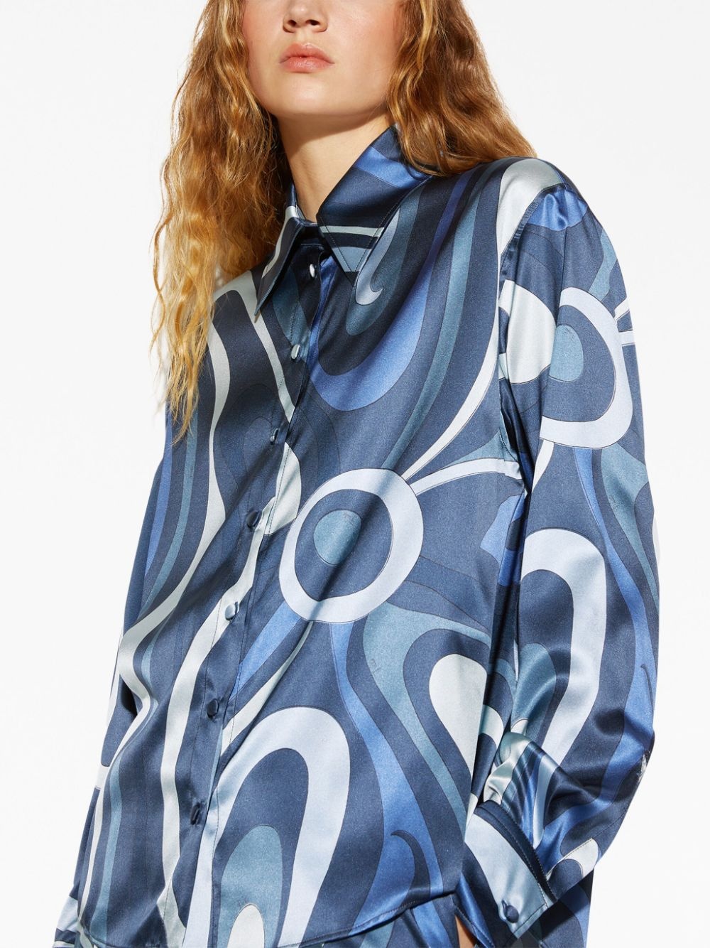 Marmo-print silk shirt - 5