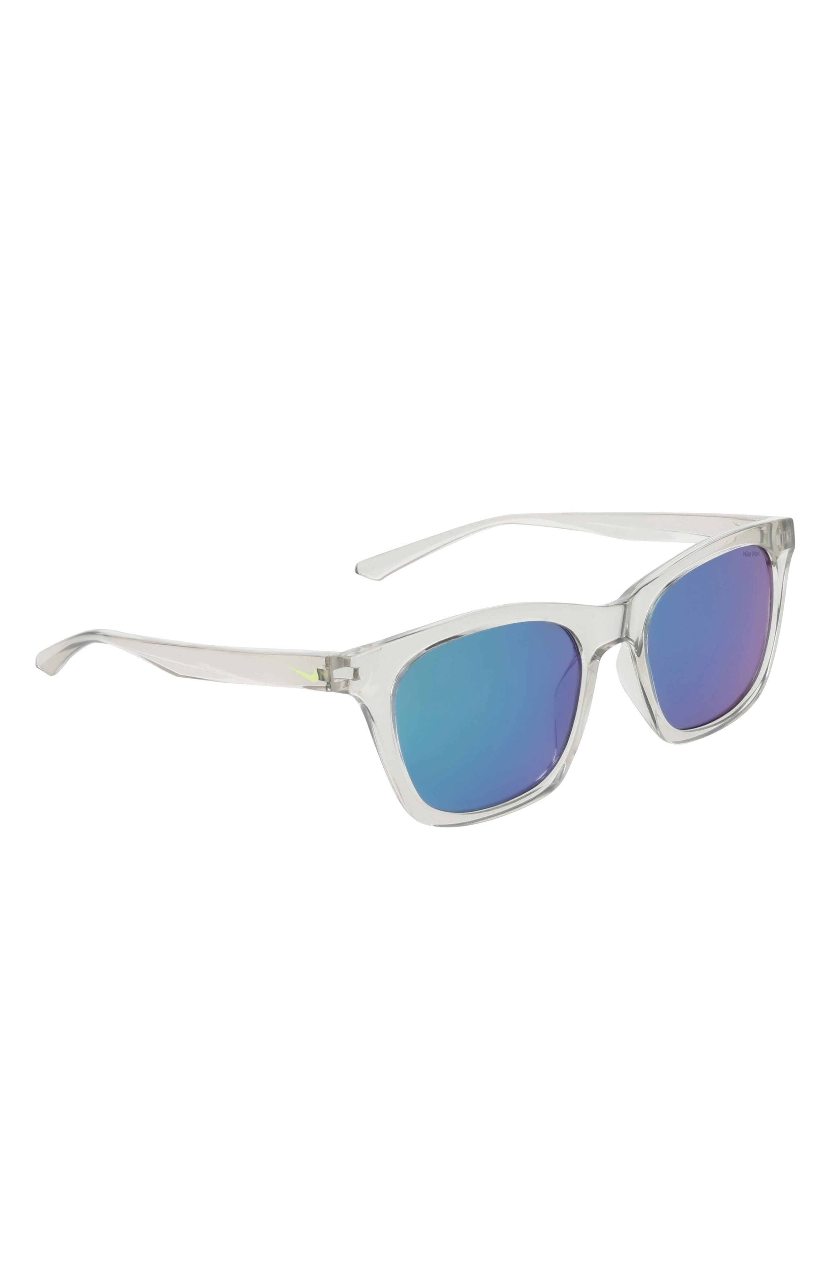 Nike Vital Flow 53mm Gradient Tea Cup Sunglasses in Light Silver /Green Flash at Nordstrom - 3