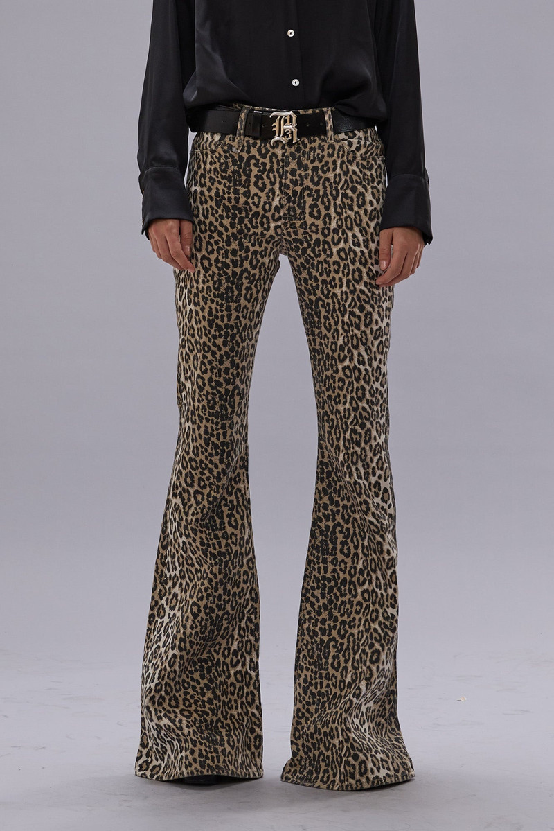 R13 OVERFLOW JANE FLARE - ECRU LEOPARD outlook