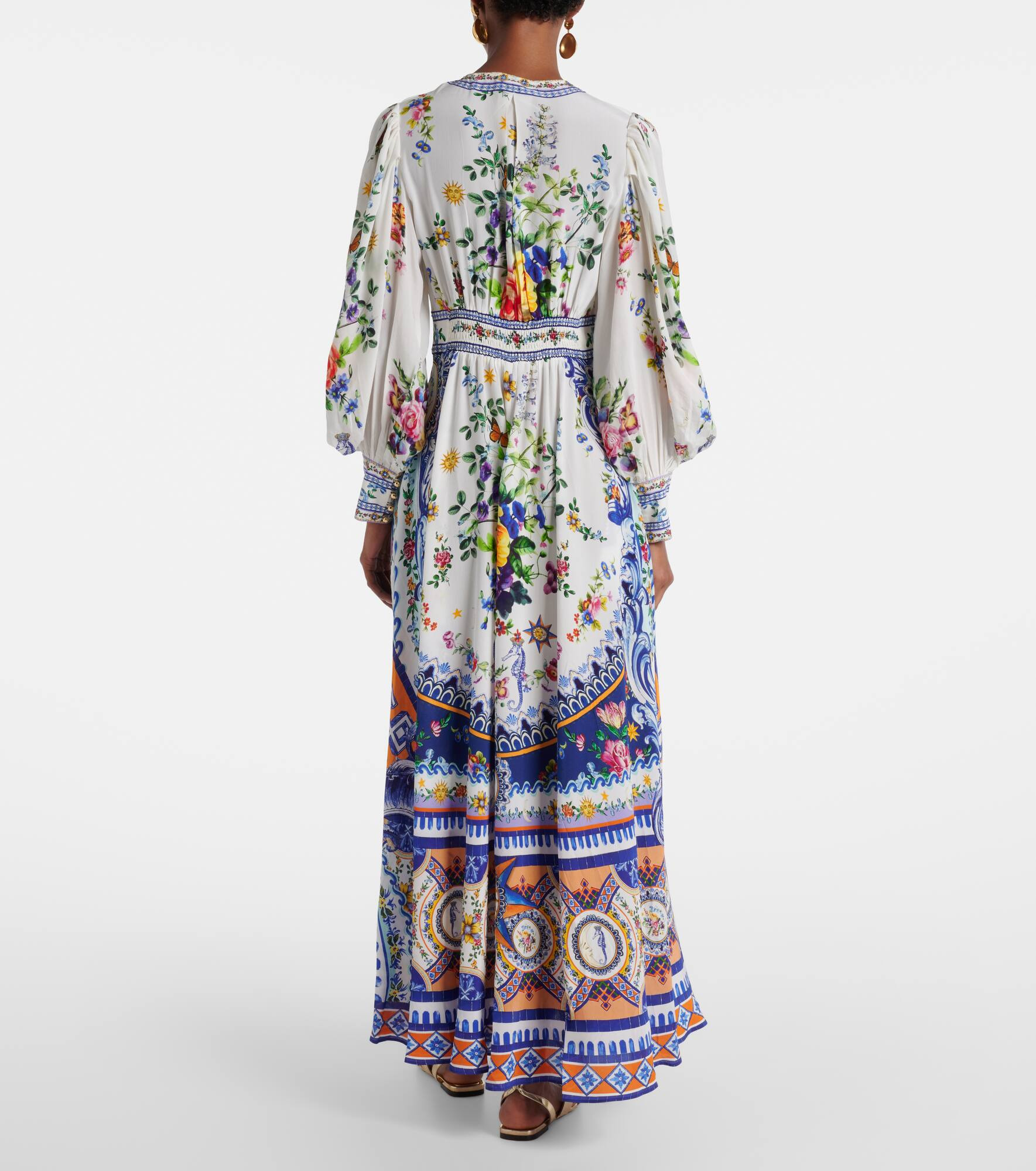 Printed silk crêpe maxi dress - 3