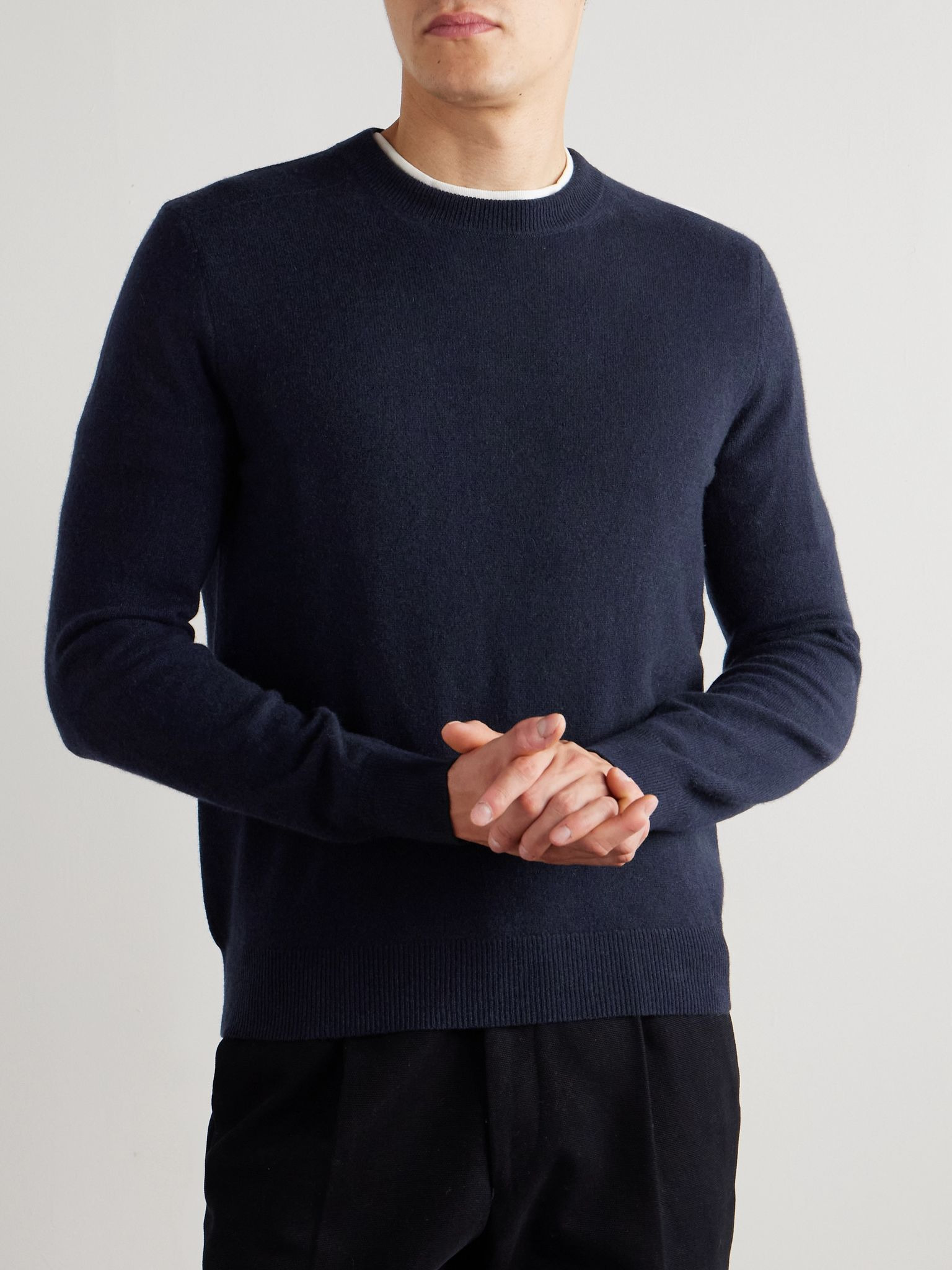 Slim-Fit Cashmere Sweater Navy - 3