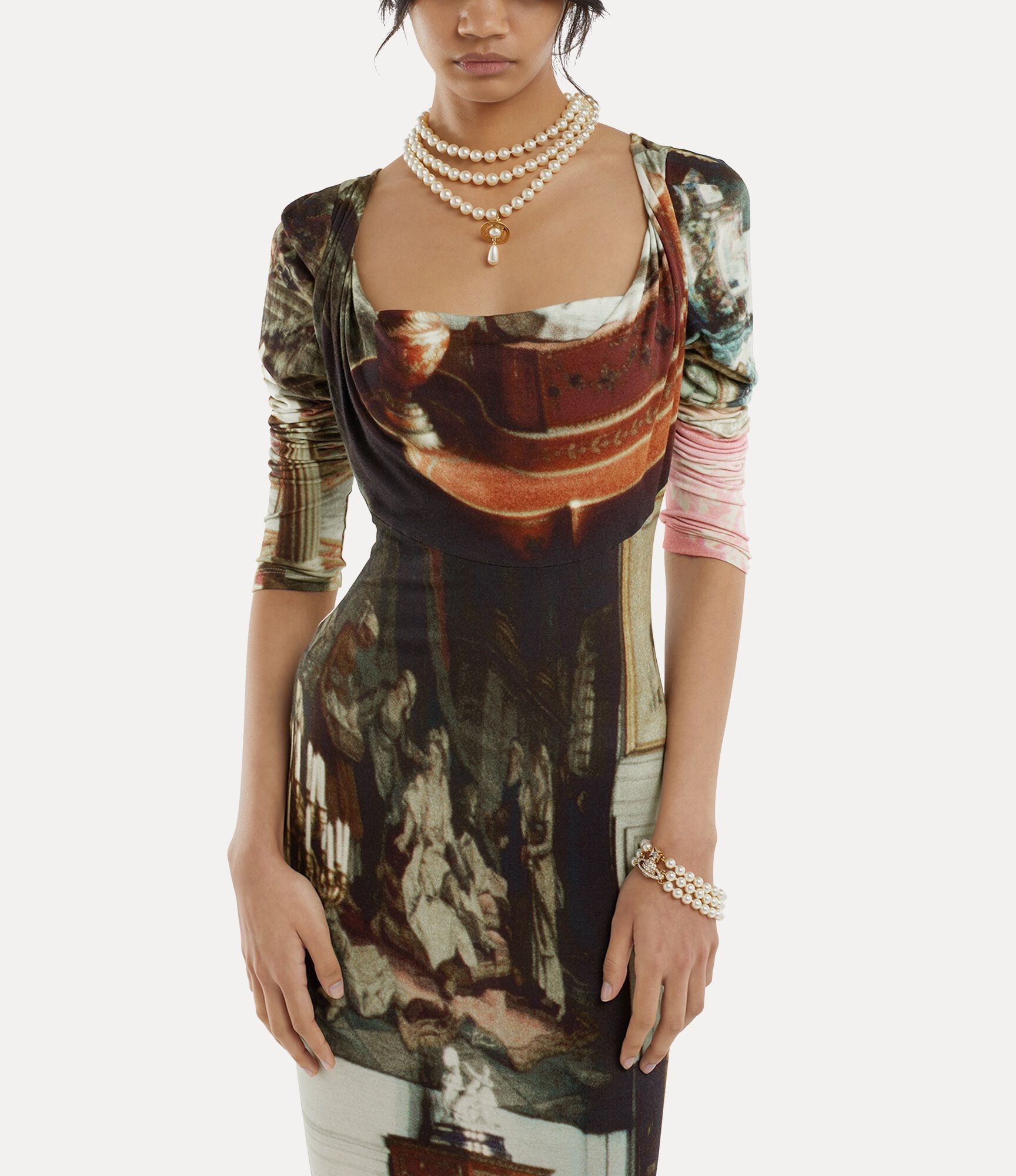 VIVIENNE WESTWOOD ワンピース Saloon printed maxi dress962882 Saloon printed maxi dress in multicoloured - Vivienne