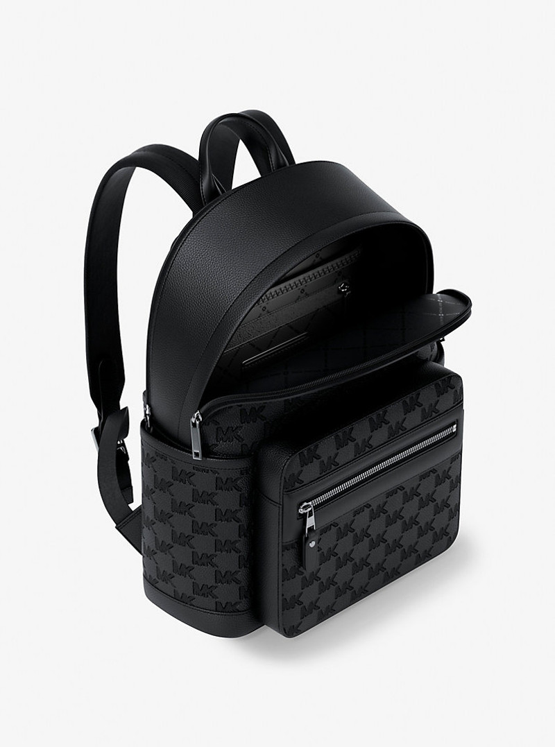 MICHAEL KORS Jet Set Medium Logo Debossed Pebbled Leather Backpack outlook