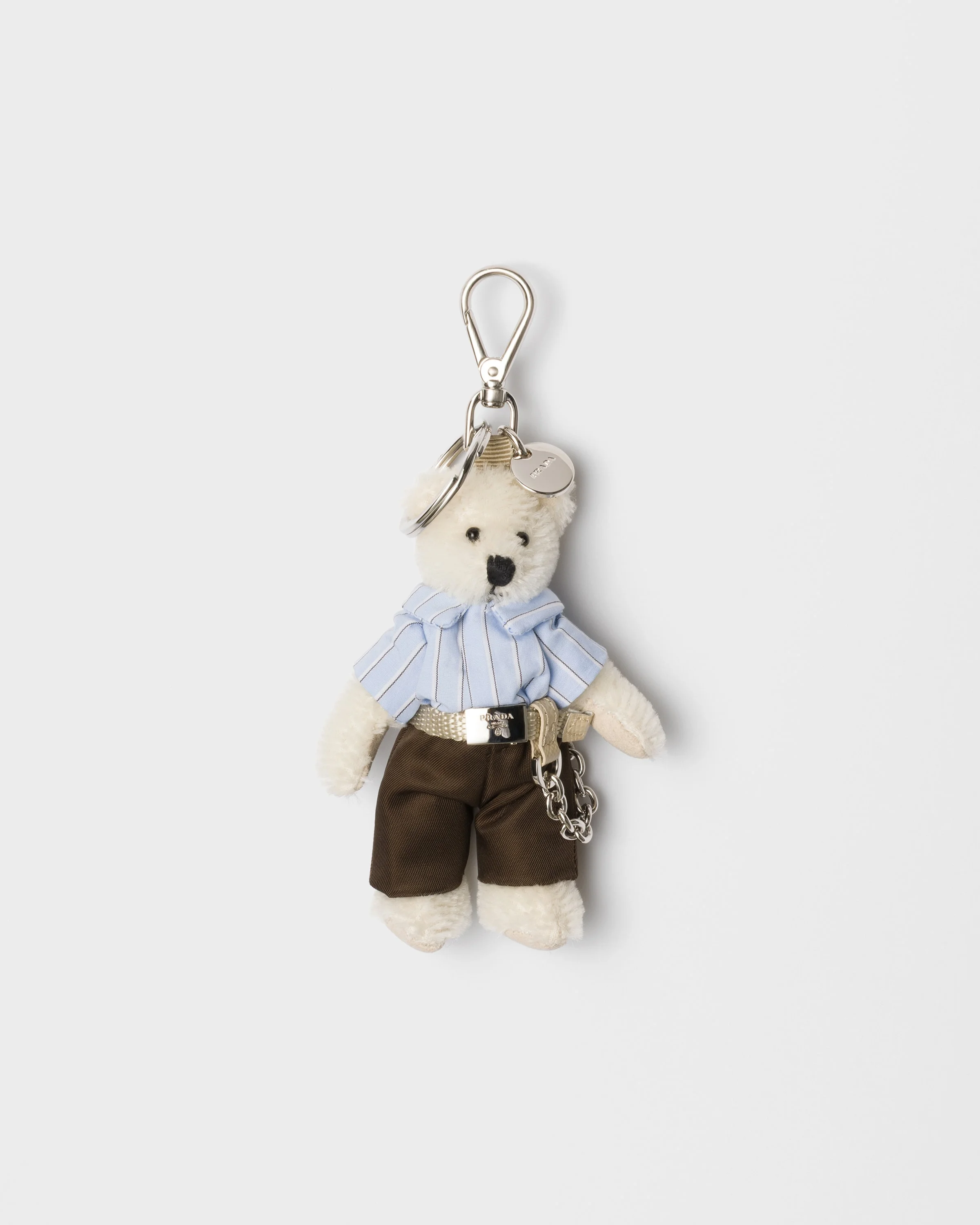 Teddy bag charm with metal ring - 1