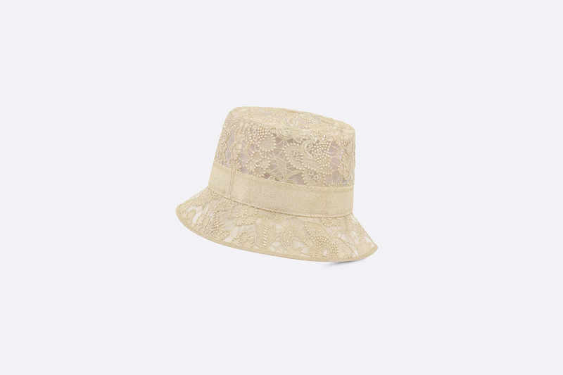 Dior Or D-Bobby D-Lace Macramé Small Brim Bucket Hat 3