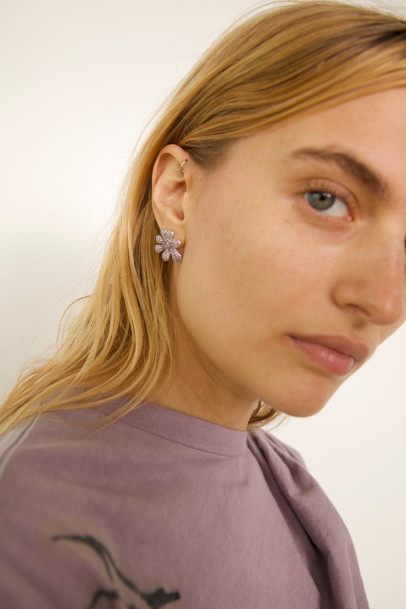 Collina Strada AMETHYST PAVE SQUASHED BLOSSOM EARRING outlook