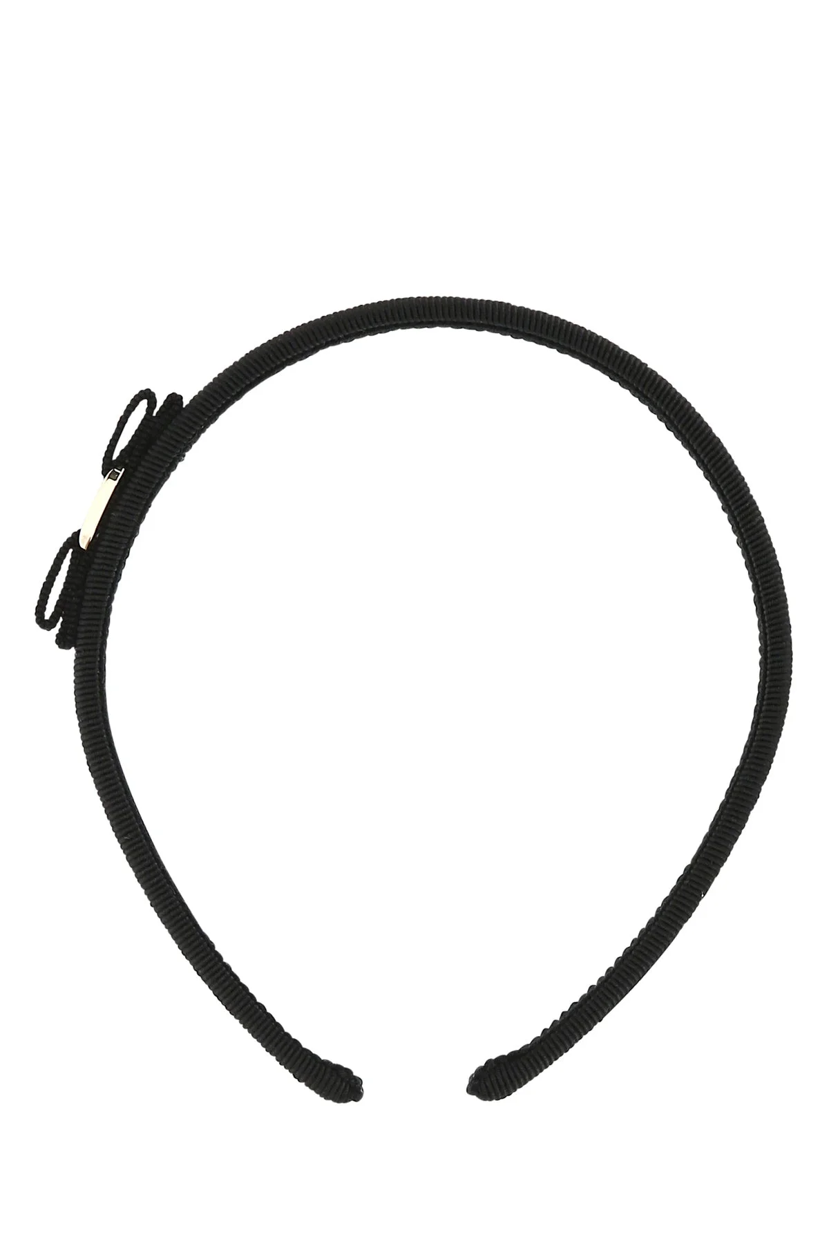 Black cotton blend hair band - 1